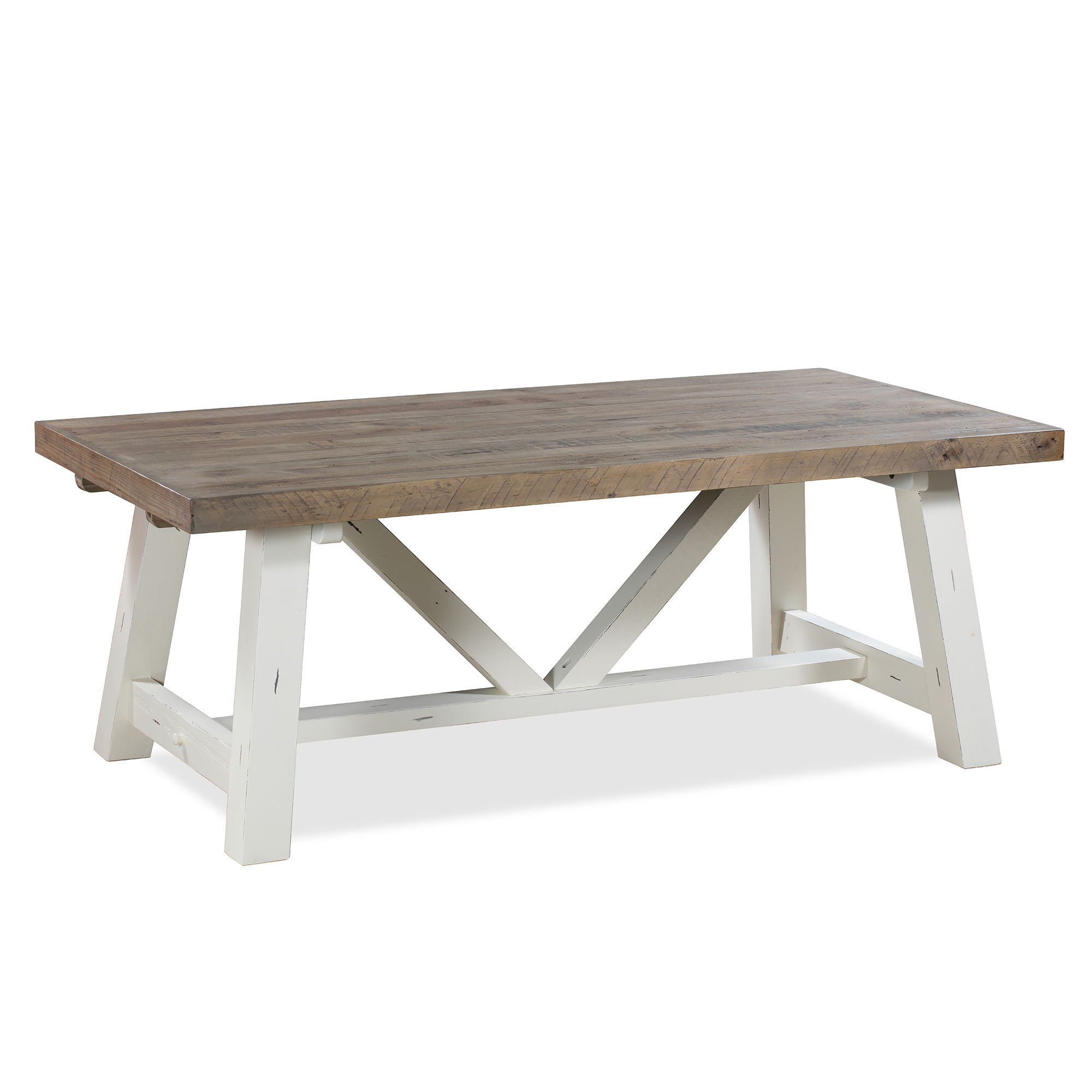 Chester - Dining Table 78\" - Distressed White Image