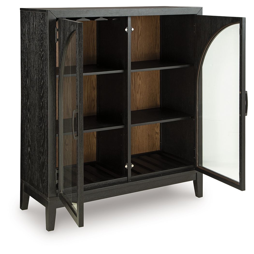 Ashley Furniture Armenleigh - Bar Cabinet - Black / Brown - Image 3