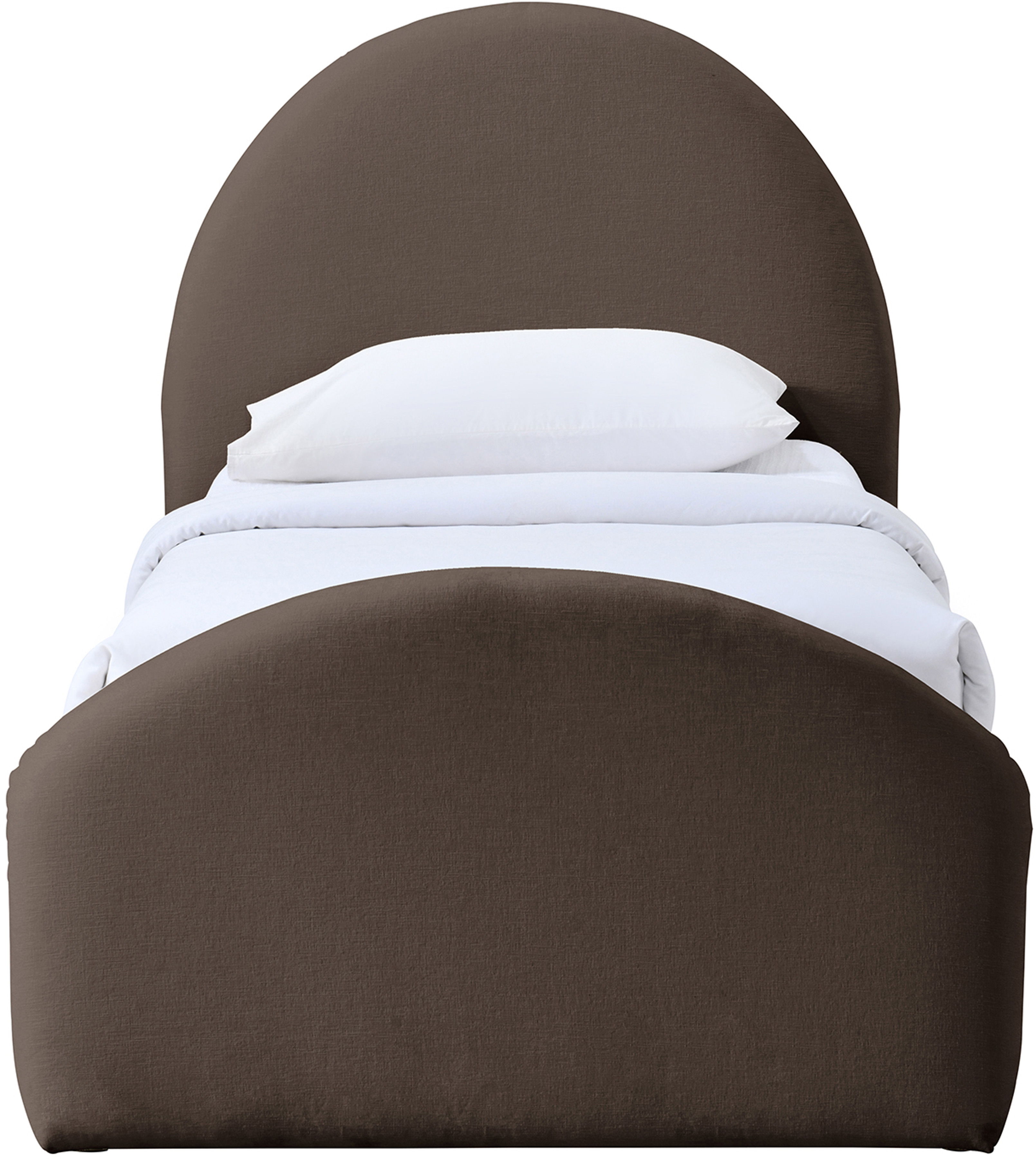 Andaz - Chenille Fabric Upholstered Twin Bed - Brown