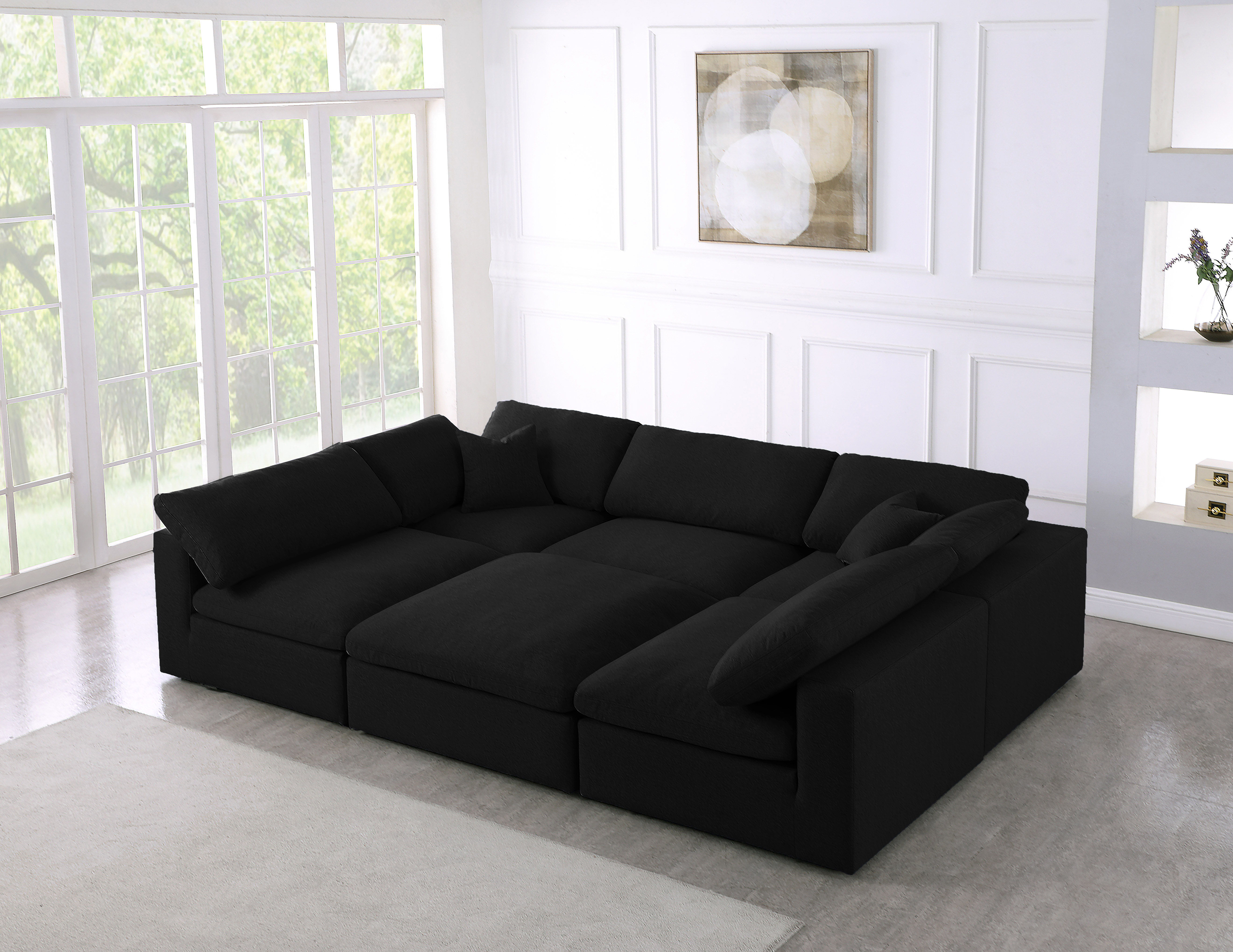 Serene - 6 Piece Modular Sectional - Black