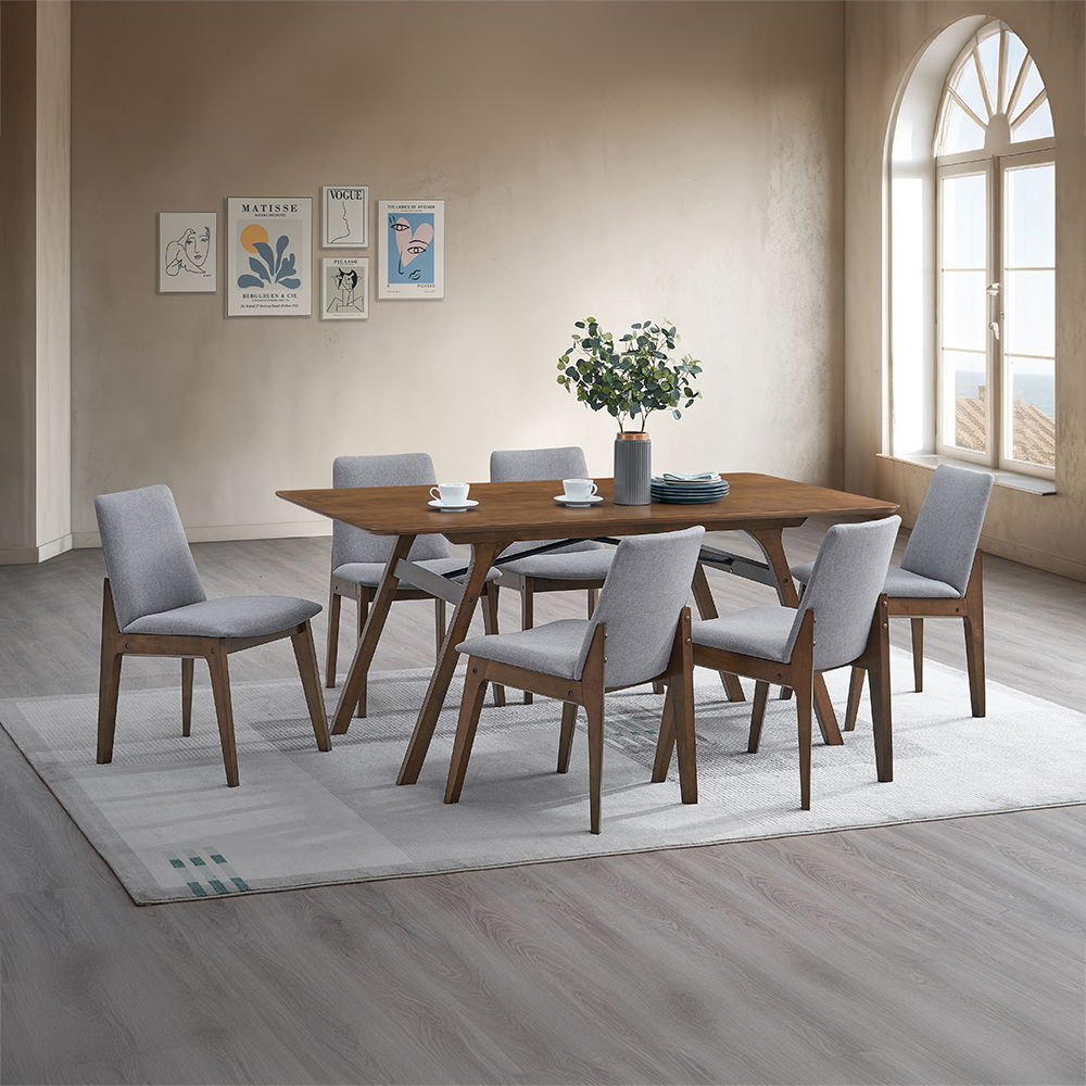 Kaela - Side Chair (Set of 2) - Walnut, gray, view 5