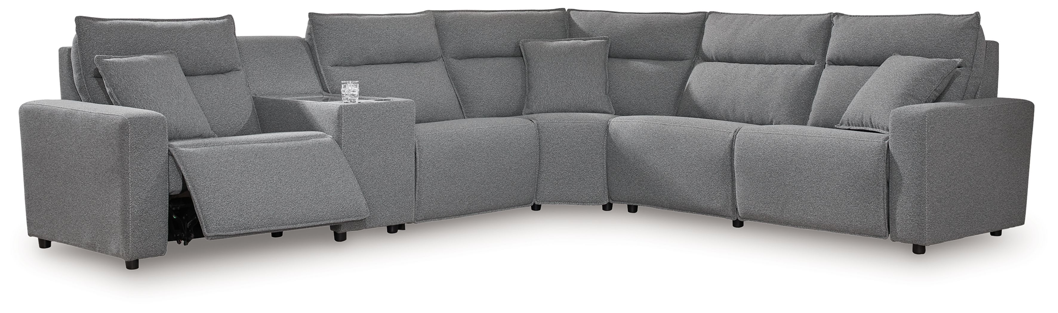 6 Pc · Power Reclining Sectional With 2 Armless Chairs And Console