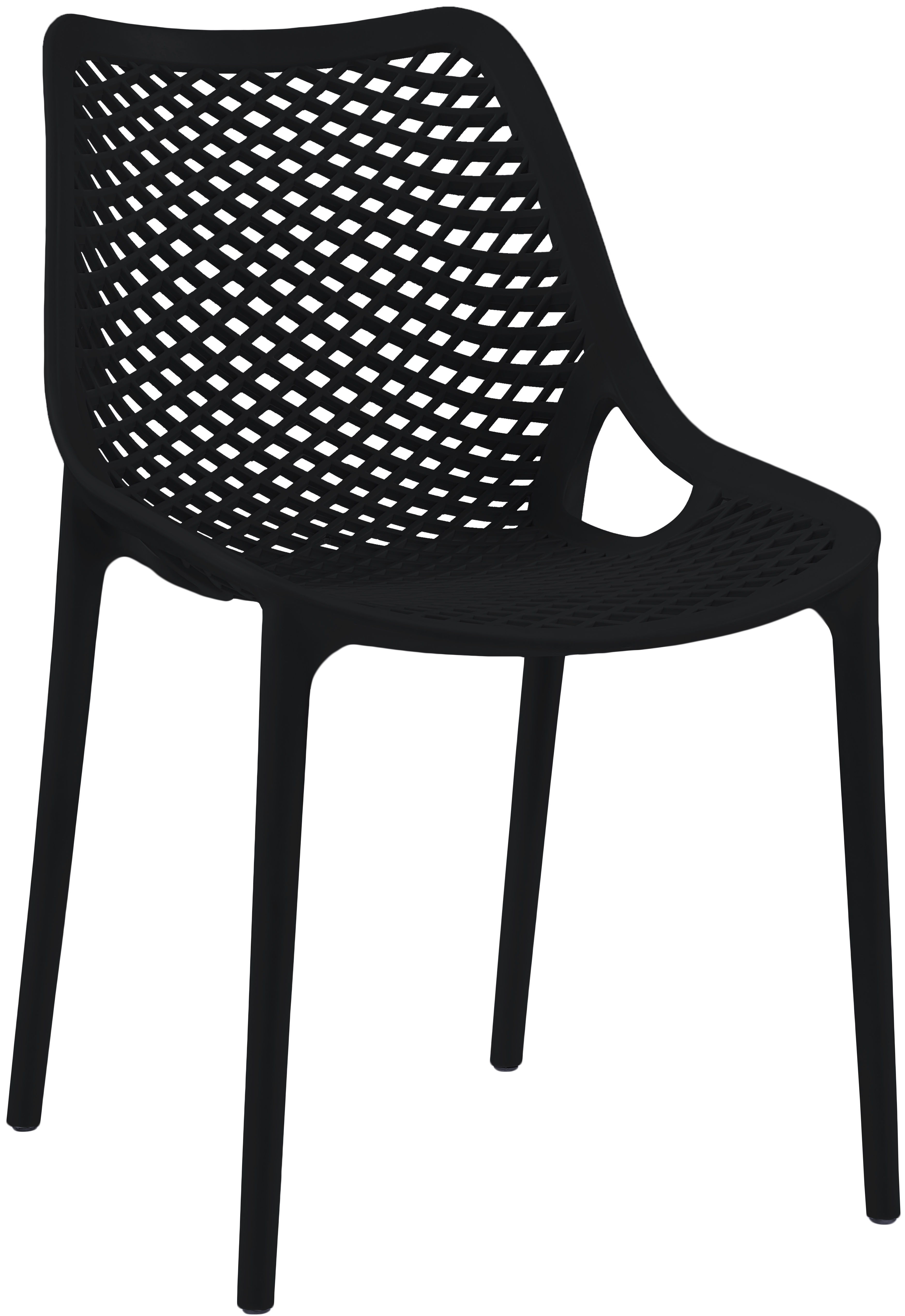 Mykonos - Outdoor Patio Dining Chair (Set of 4) - Black - Plastic