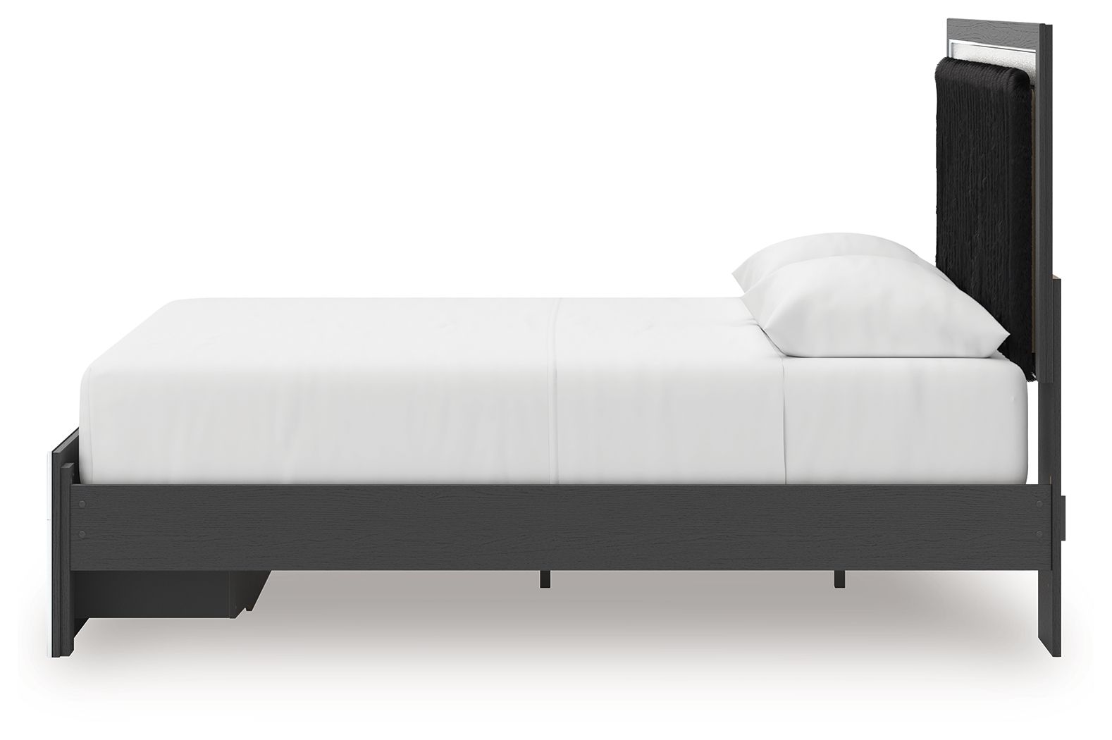 Ashley Furniture Zuraleus - Queen Upholstered Panel Platform Storage Bed - Black - Image 8