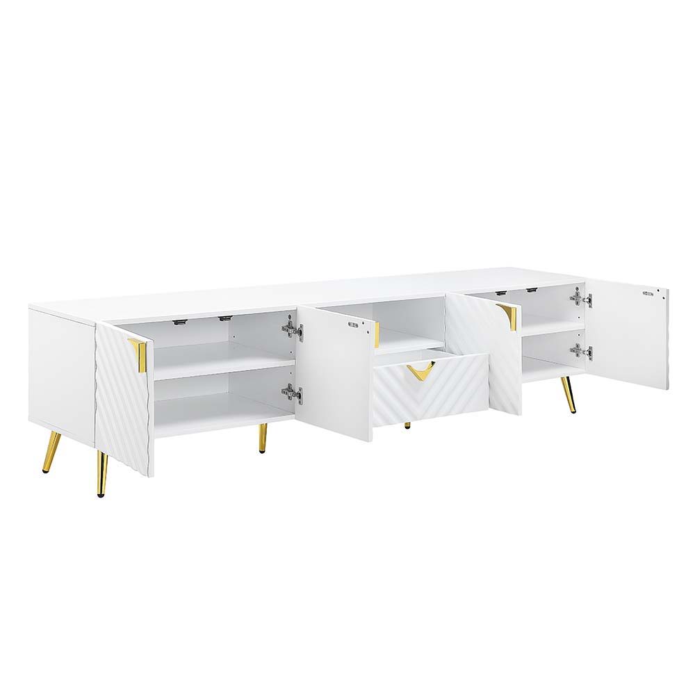 Gaines - TV Stand - White High Gloss, white, view 6