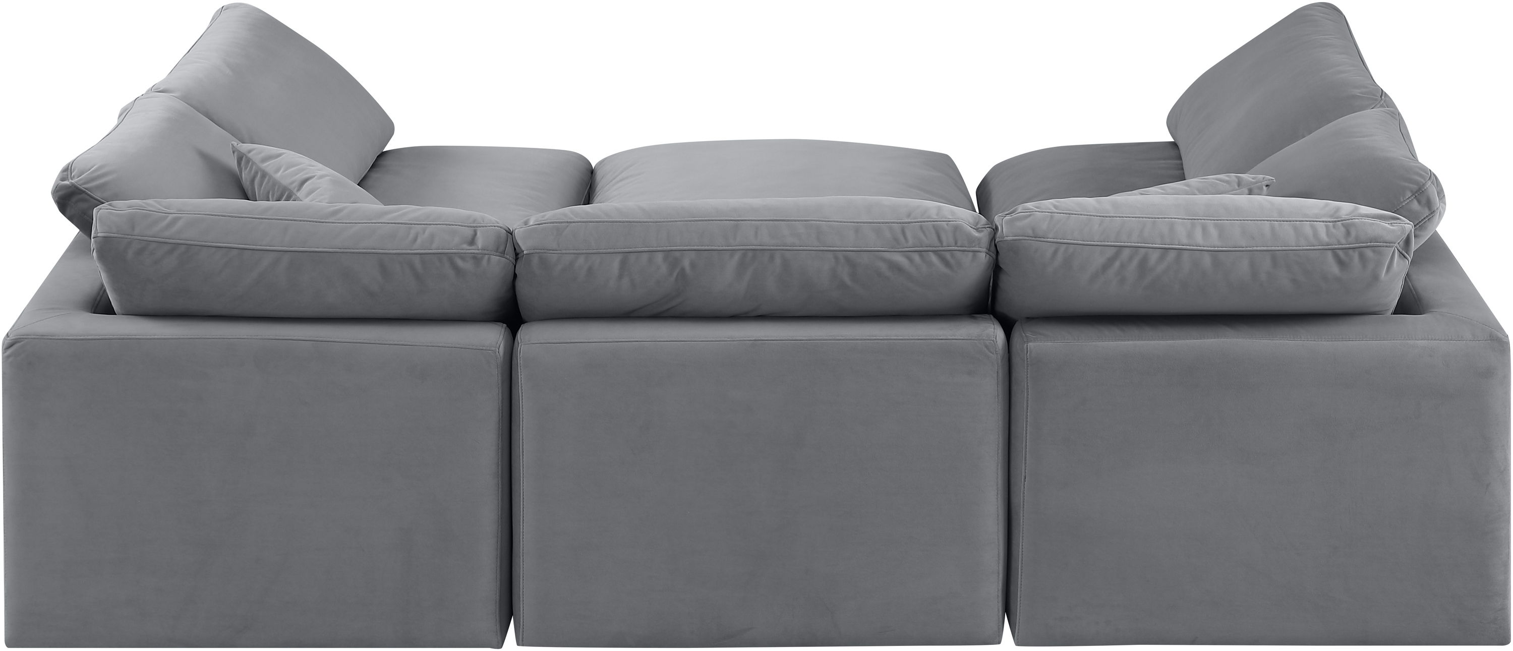 Indulge - Velvet 6 Piece Modular Sectional - Gray