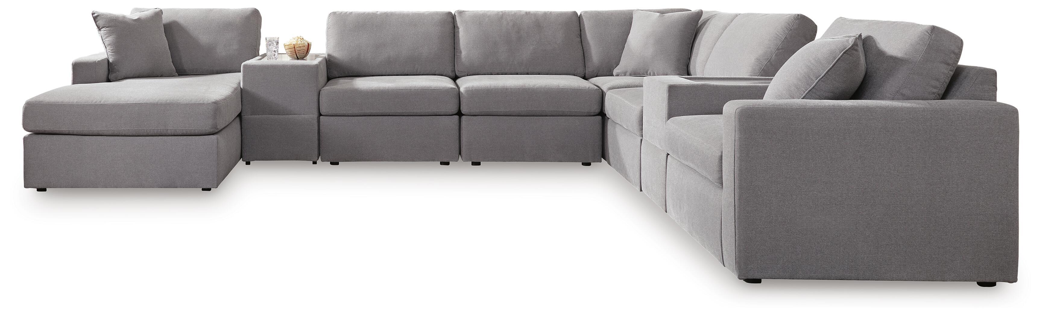 Modmax – 8-Piece Sectional With Laf Corner Chaise And Storage Consoles – Granite