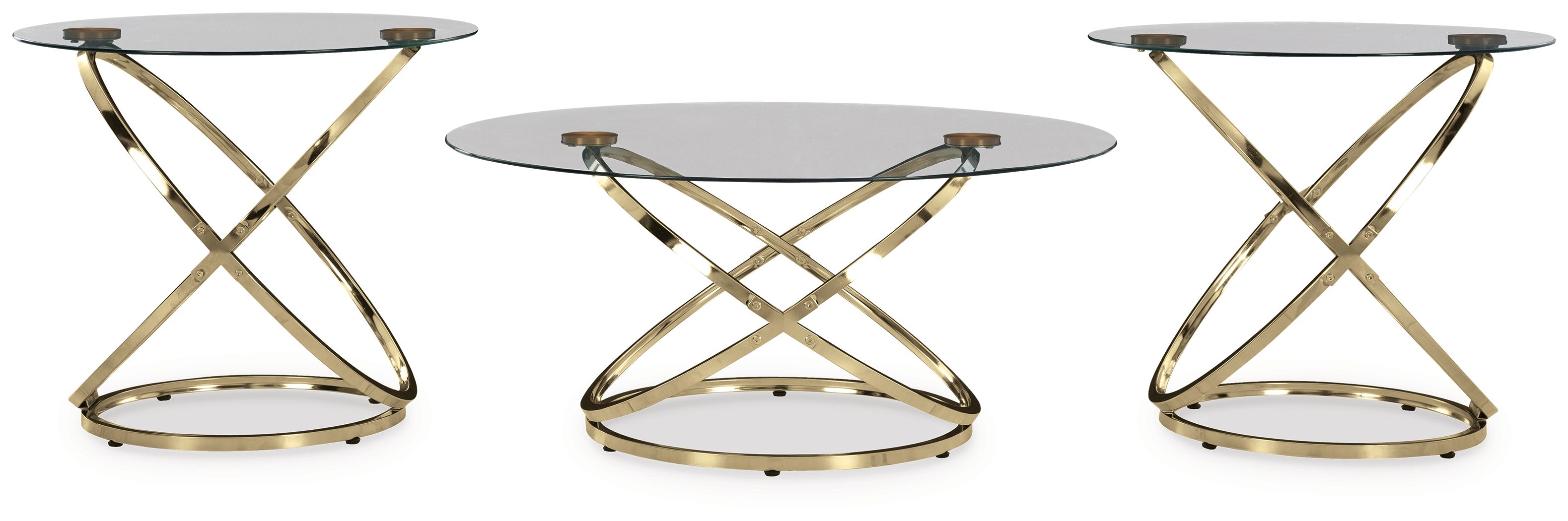 Ashley Furniture Crimonti - Occasional Table Set (Set of 3) - Champagne - Image 3