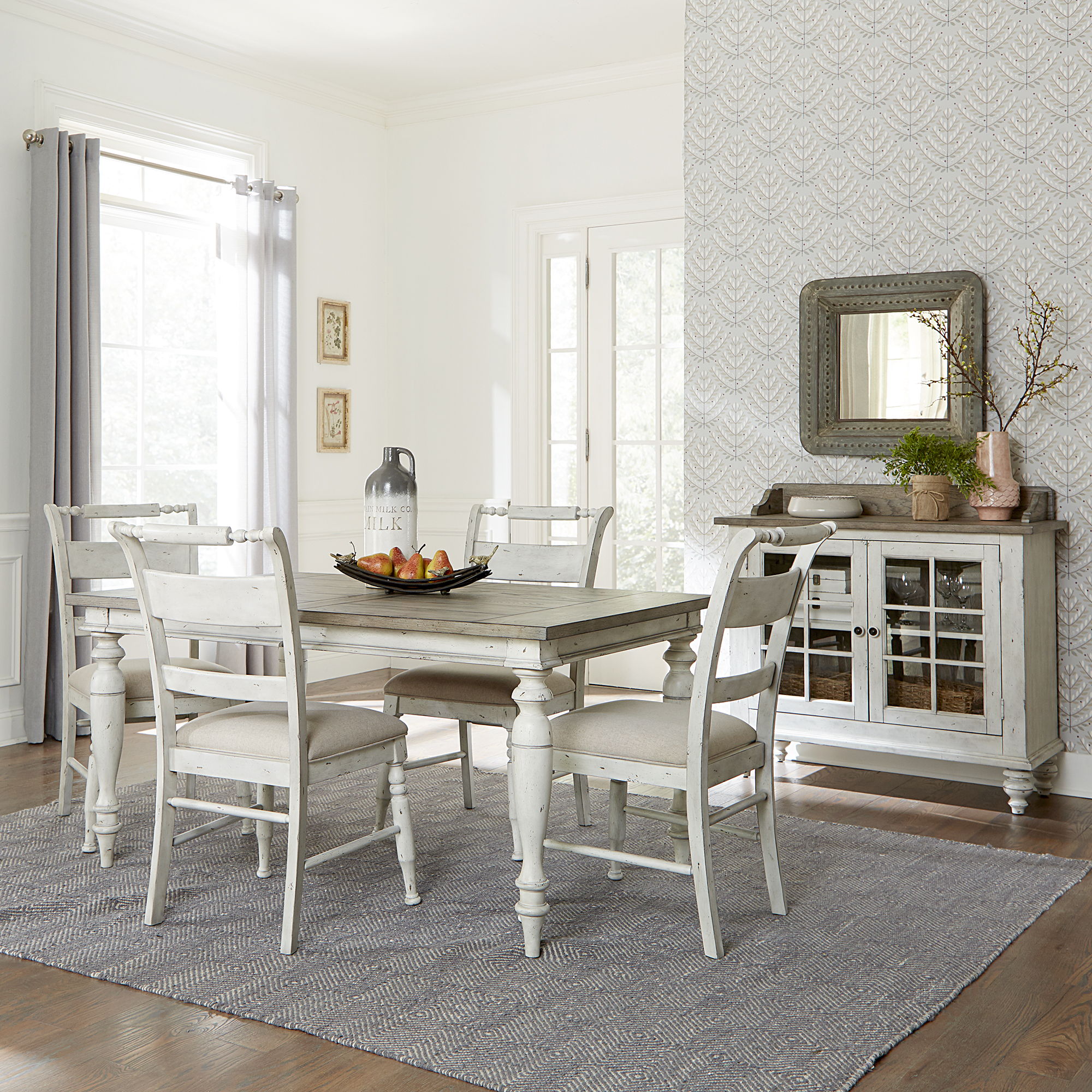 Liberty Furniture Whitney - 5 Piece Rectangular Table Set - White