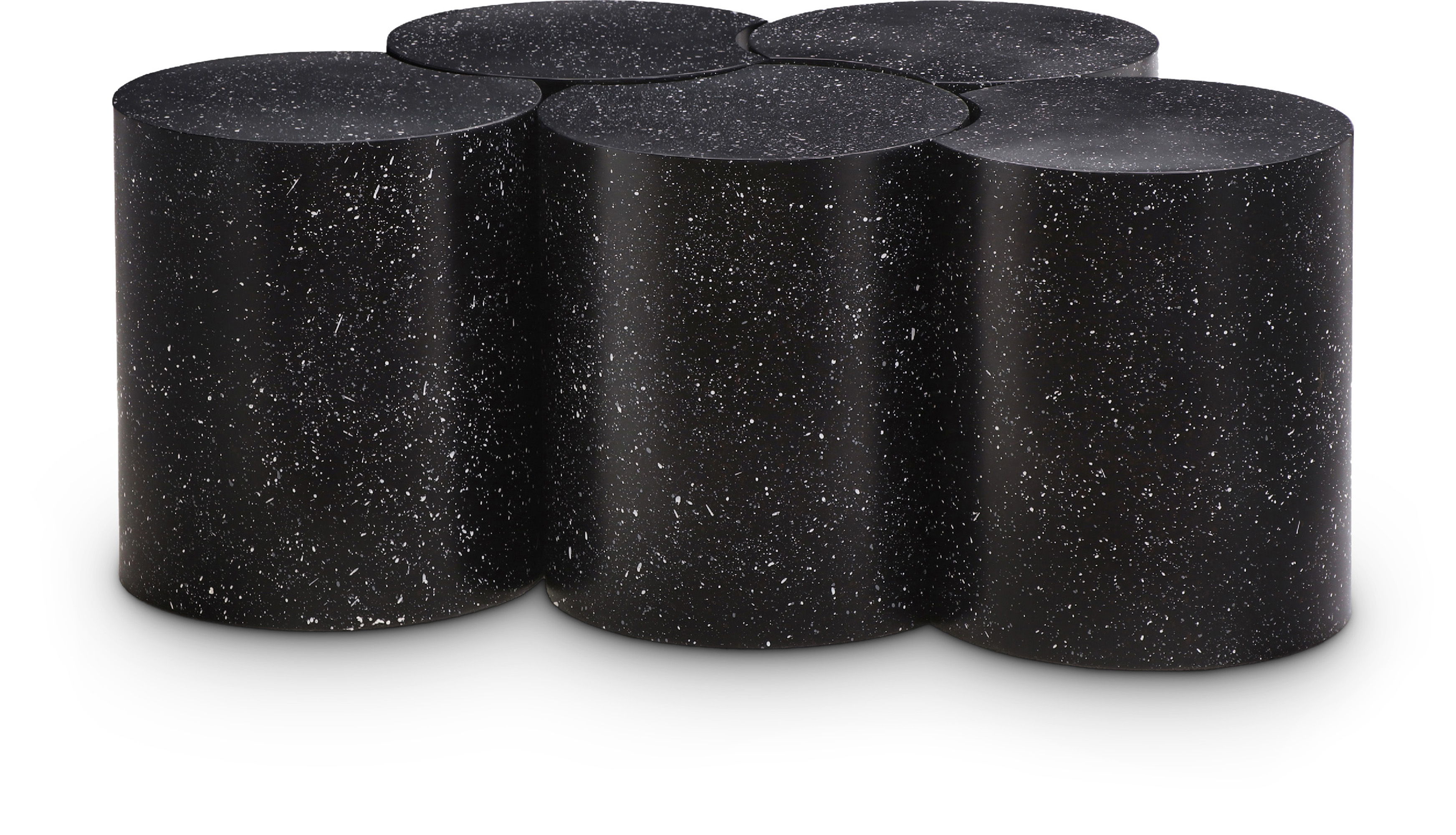 Dimple - 16" 5 Piece Modular Coffee Table - Black Terazzo