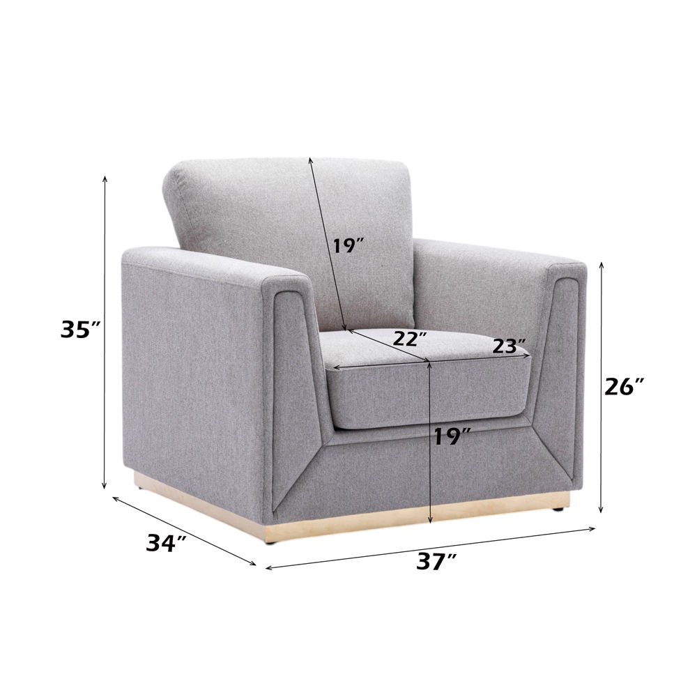 Valin - Chair - Gray Linen, light gray, view 6