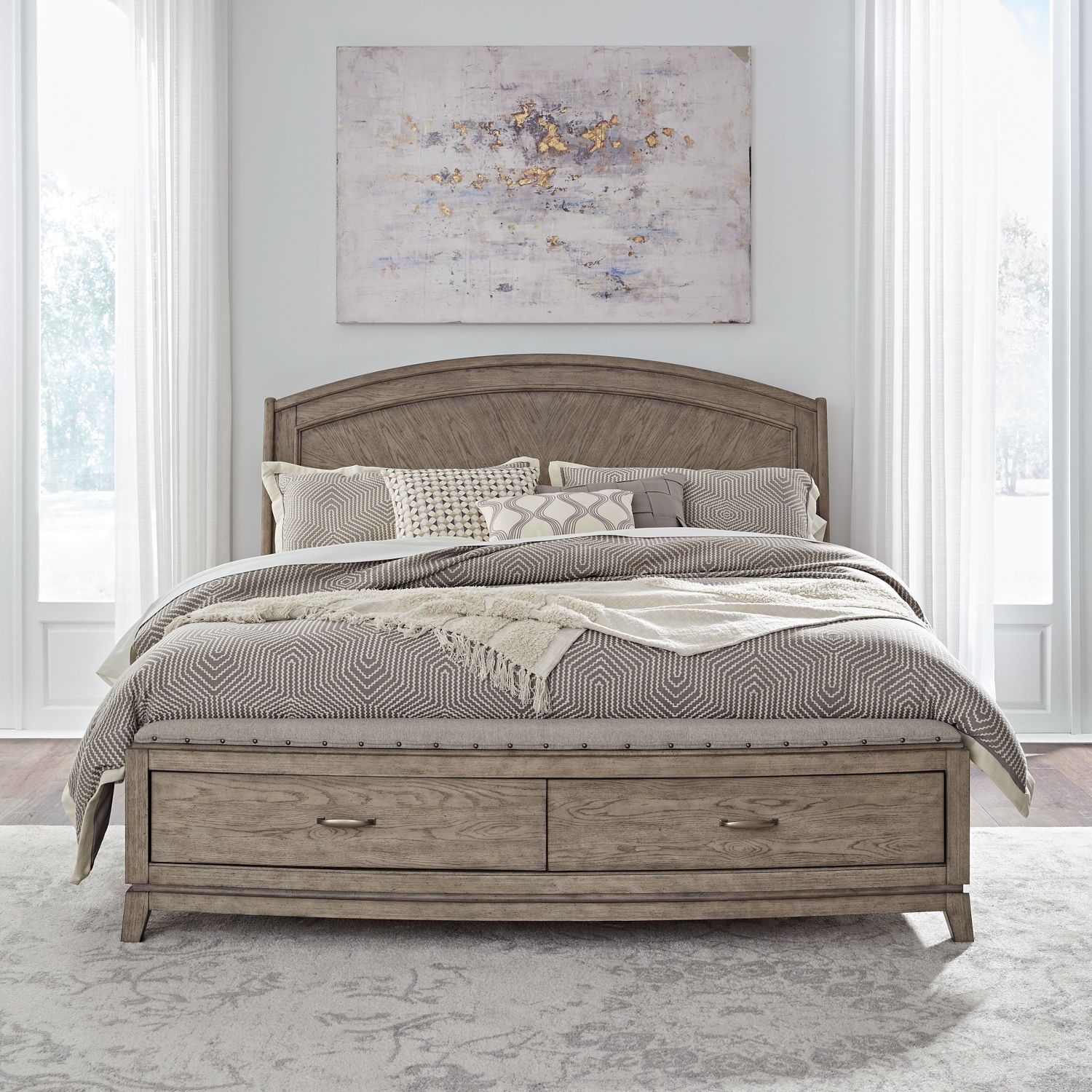 Avalon - King Panel Storage Bed - Burnished Beige Image