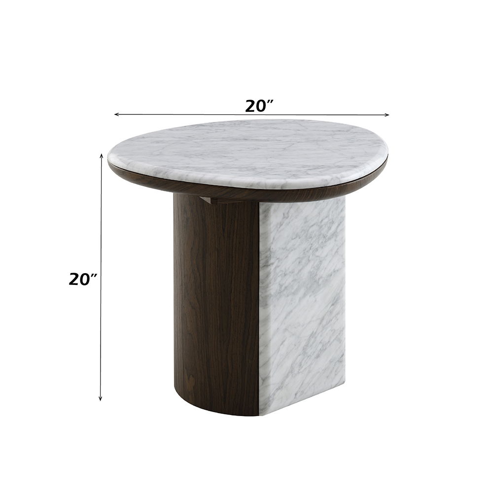 Haidar - End Table With Marble Top - Natural / Brown, beige, view 4