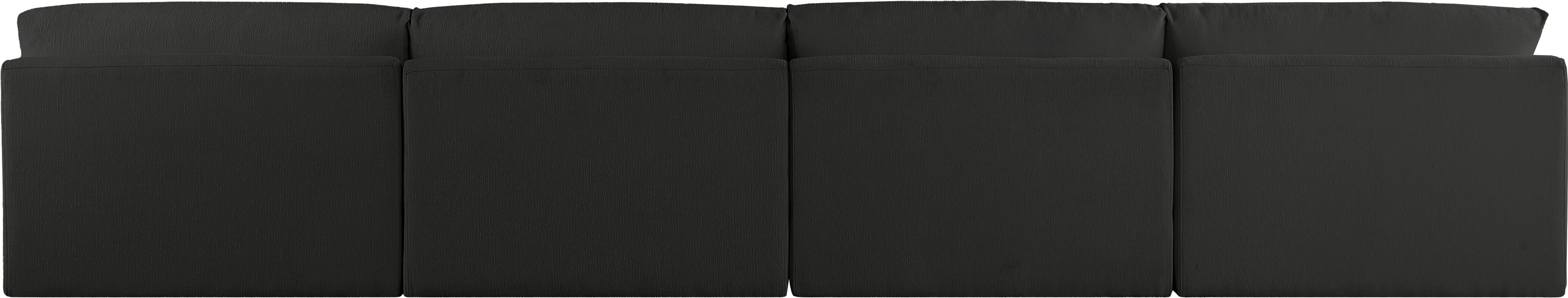 Ease - 4 Piece Modular Armless Sofa - Black