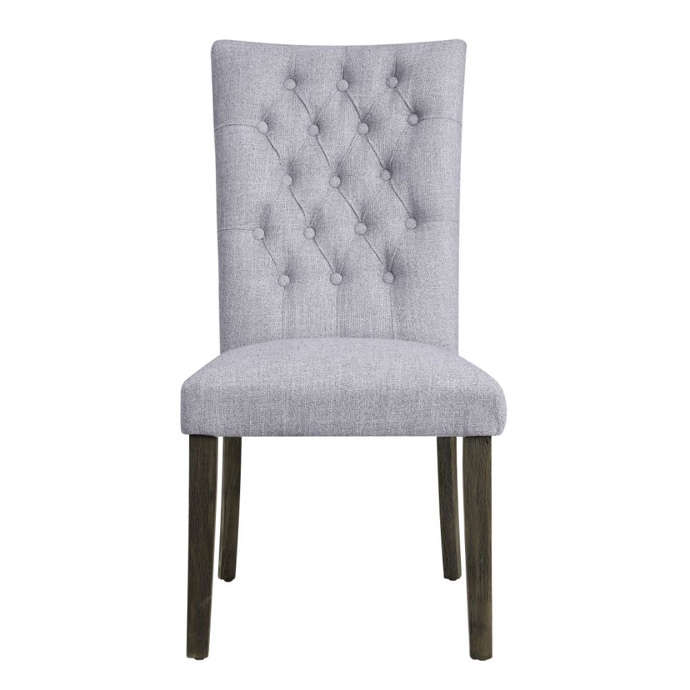 Merel - Side Chair (Set of 2) - Gray Linen & Gray Oak, gray, view 2