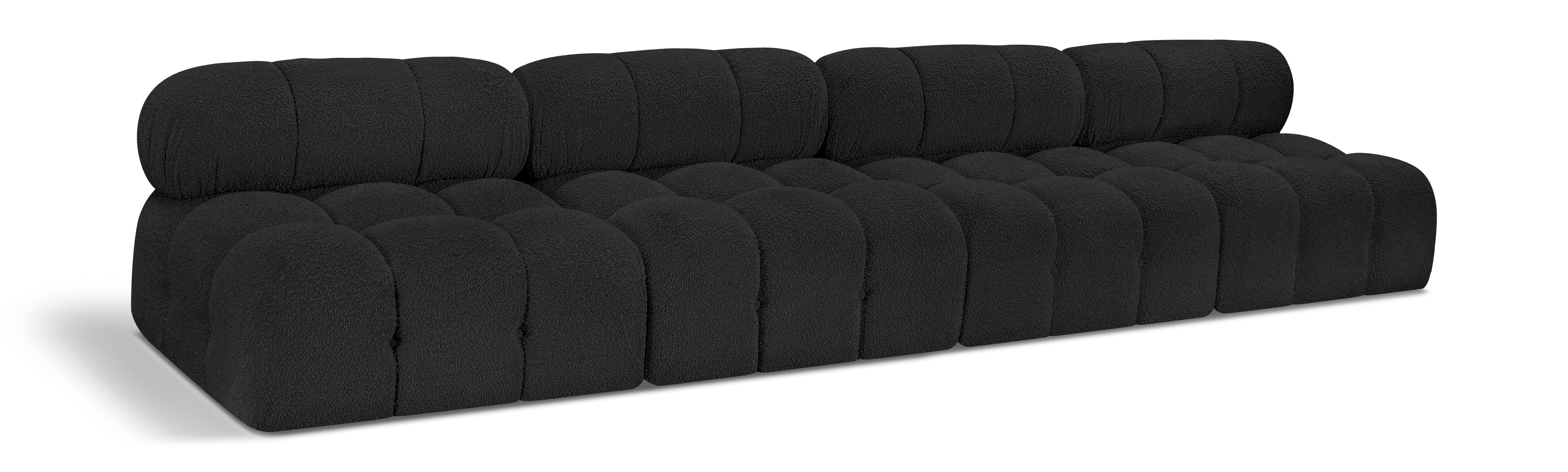 Ames - 4 Seat Modular Armless Sofa - Black
