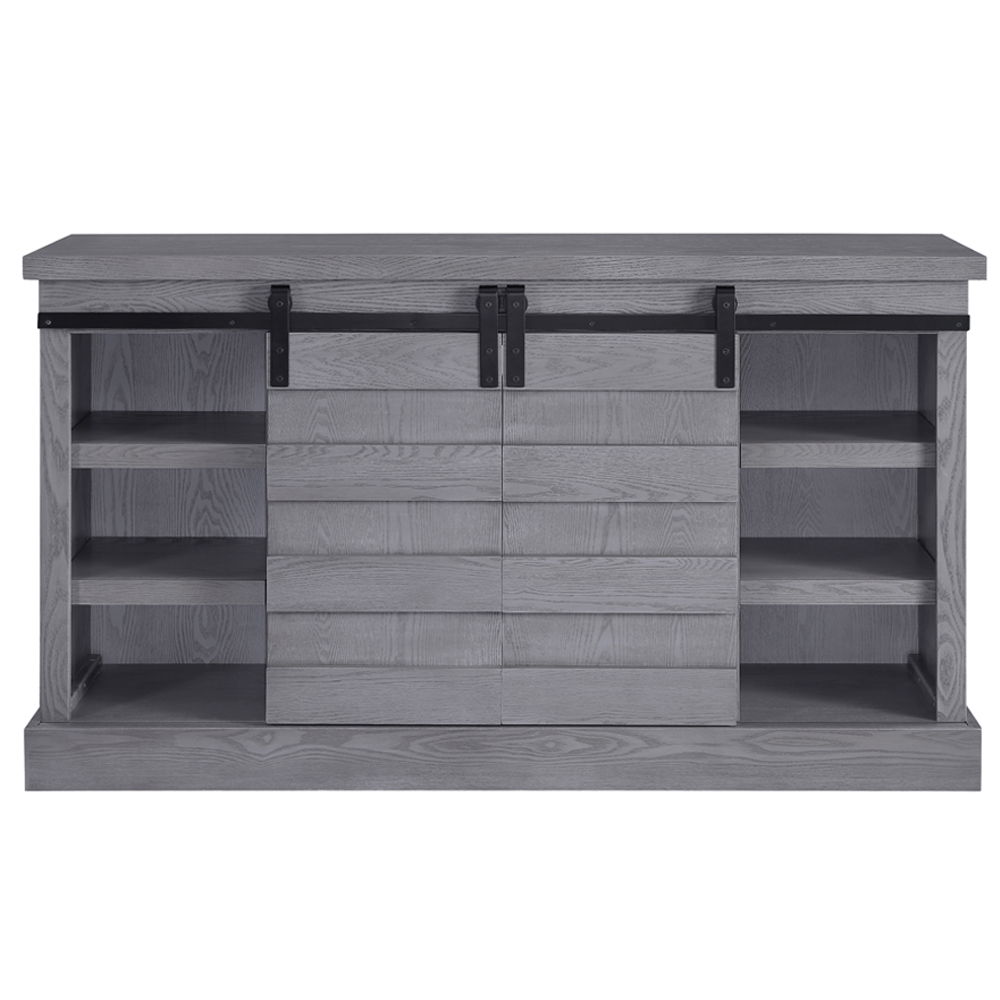 Amrita - TV Stand With Fireplace - Gray Oak, dark gray, view 4