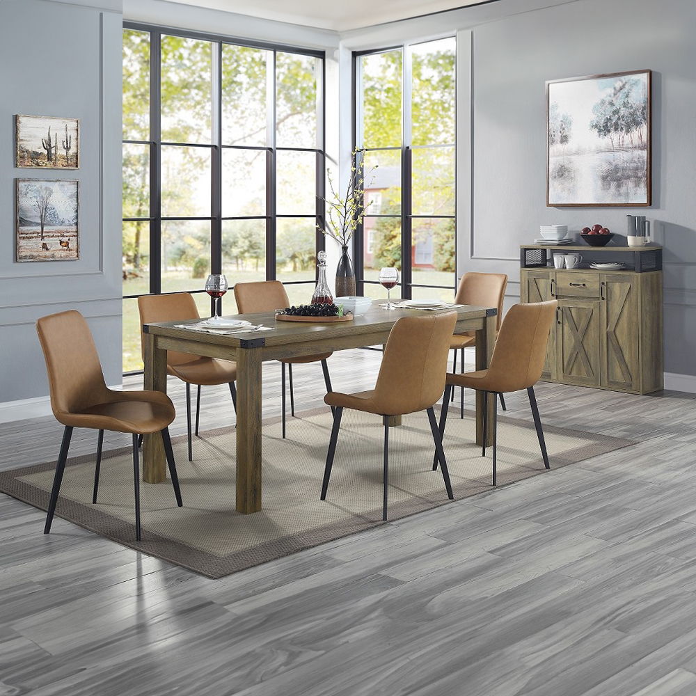 Abiram - Dining Table - Rustic Oak, light brown, view 3