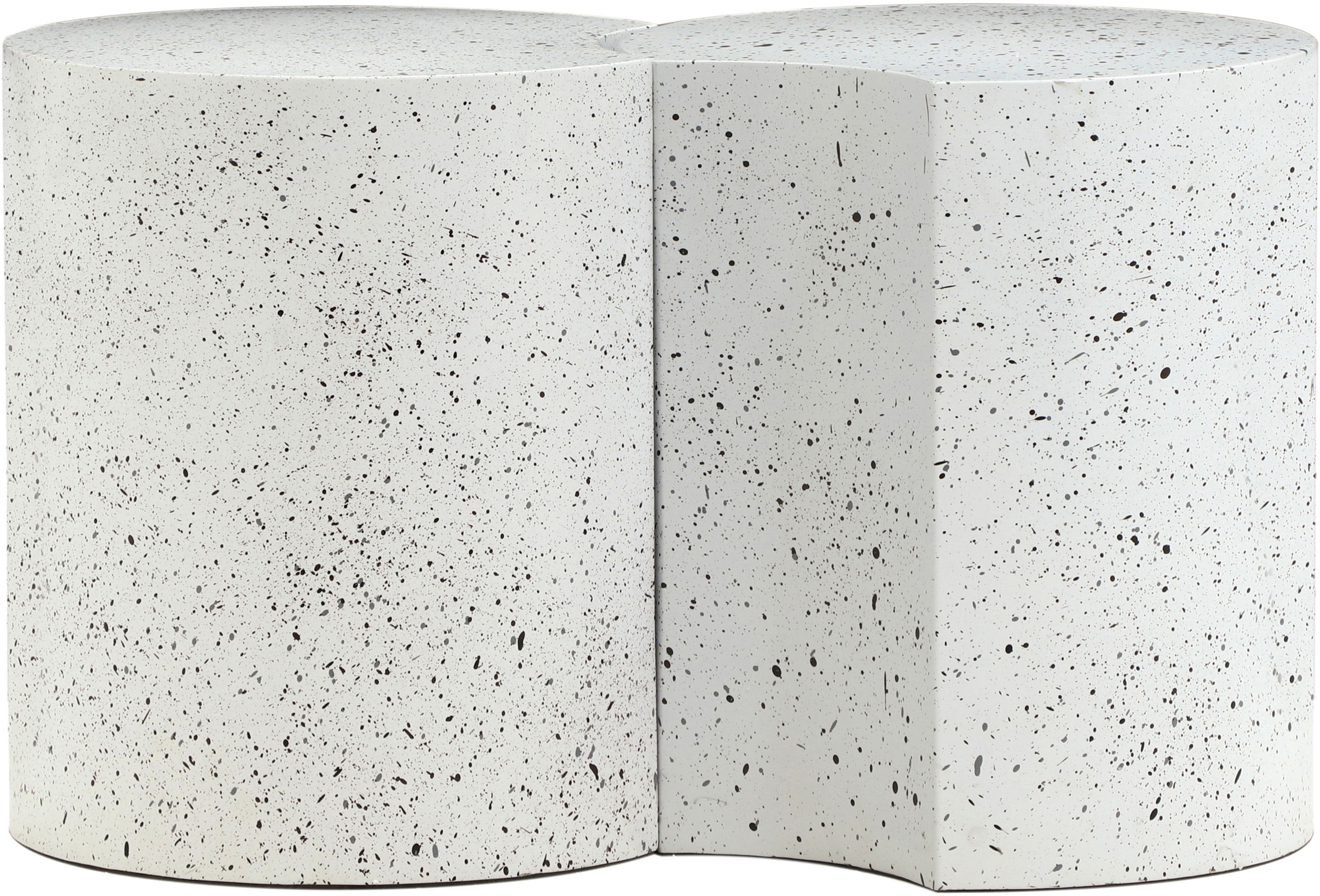 Dimple - 16" 2 Piece Modular End Table - White Terazzo