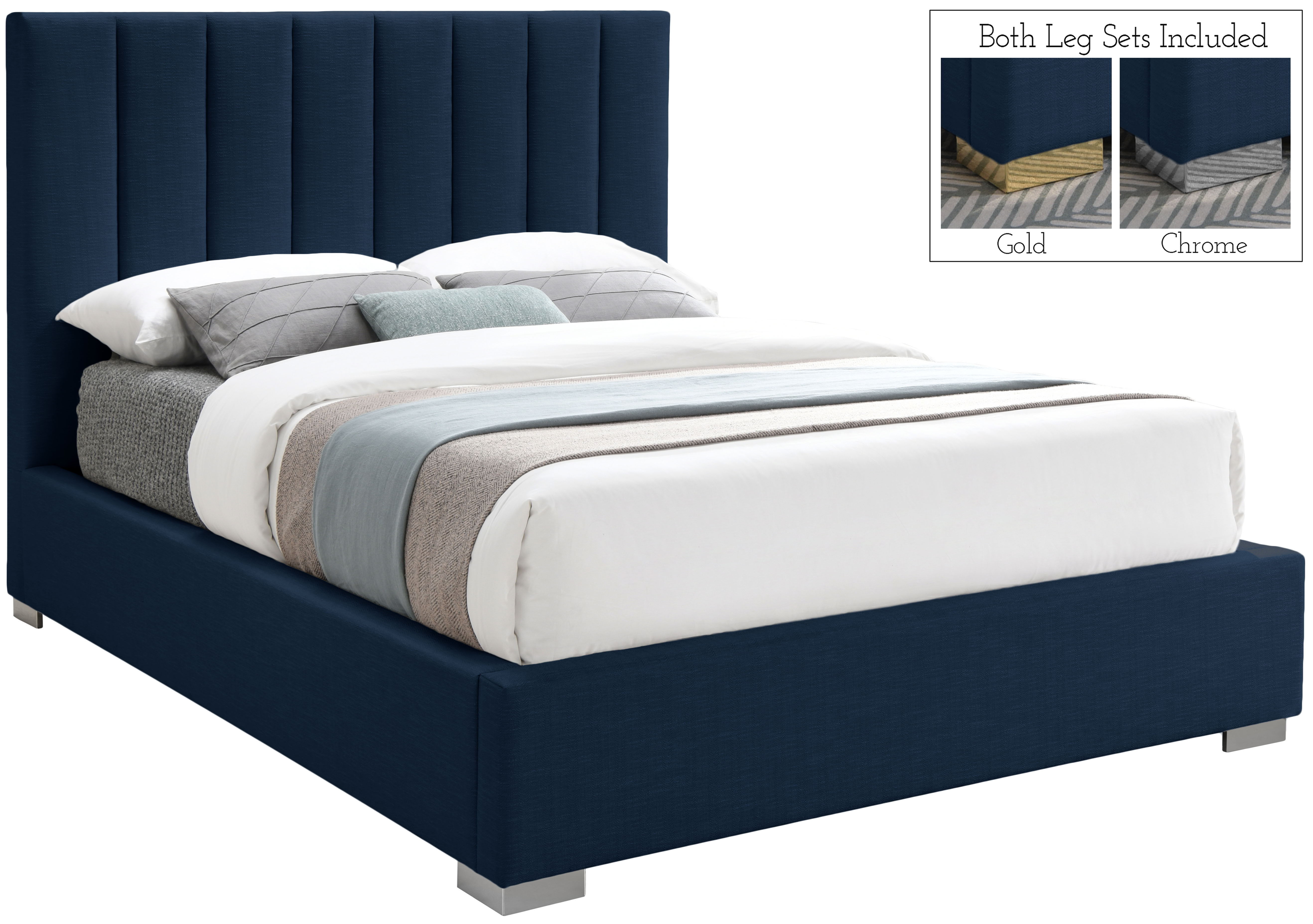 Pierce - King Bed - Navy