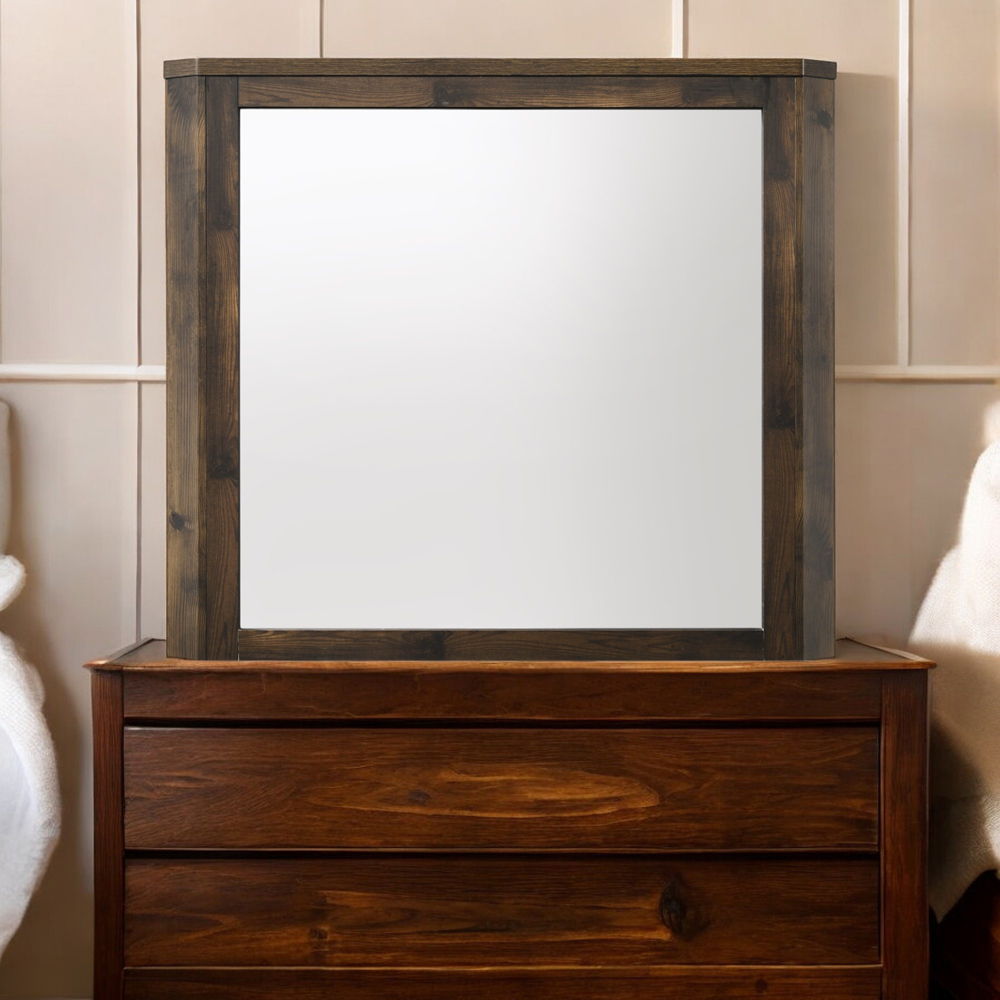 Elettra - Mirror - Rustic Walnut, dark brown, view 4
