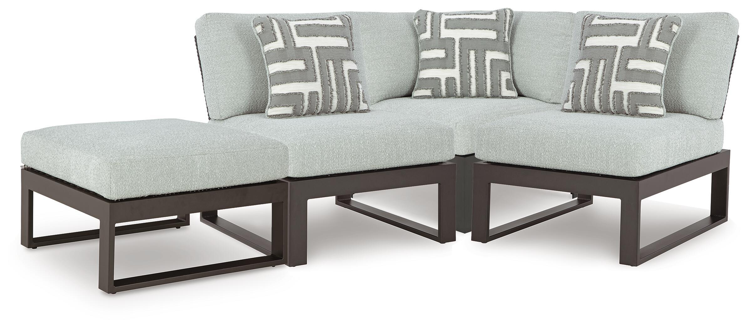 Beachloft – 4-Piece Outdoor Sectional – Black / Gray