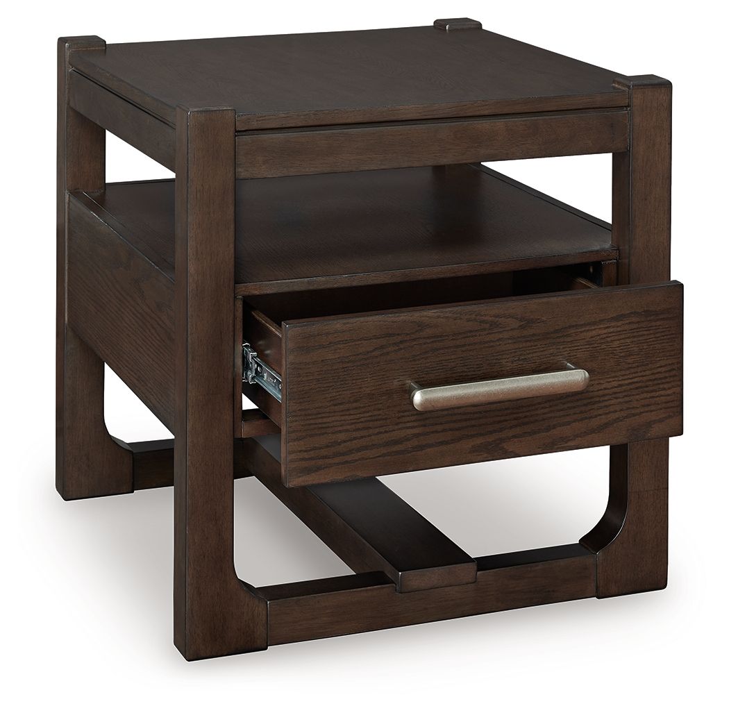 Ashley Furniture Breckington - Square End Table - Dark Brown - Image 4