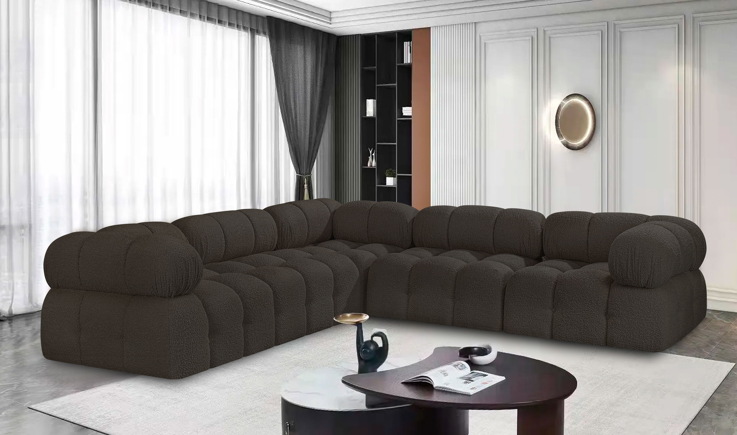 Ames - 5 Piece Modular Sectional - Brown