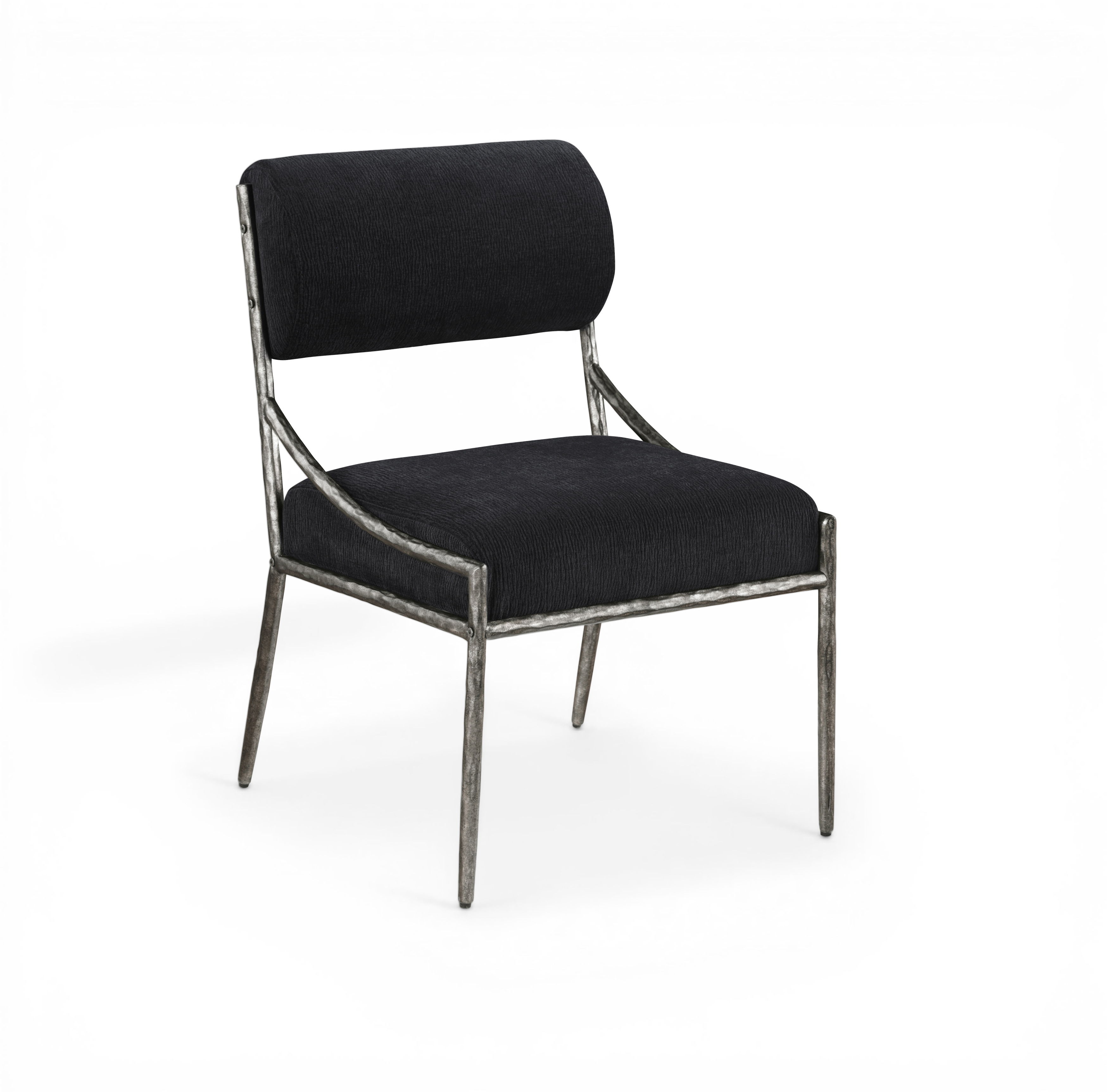 Bastille - Upholstered Dining Side Chair (Set of 2) - Black / Silver