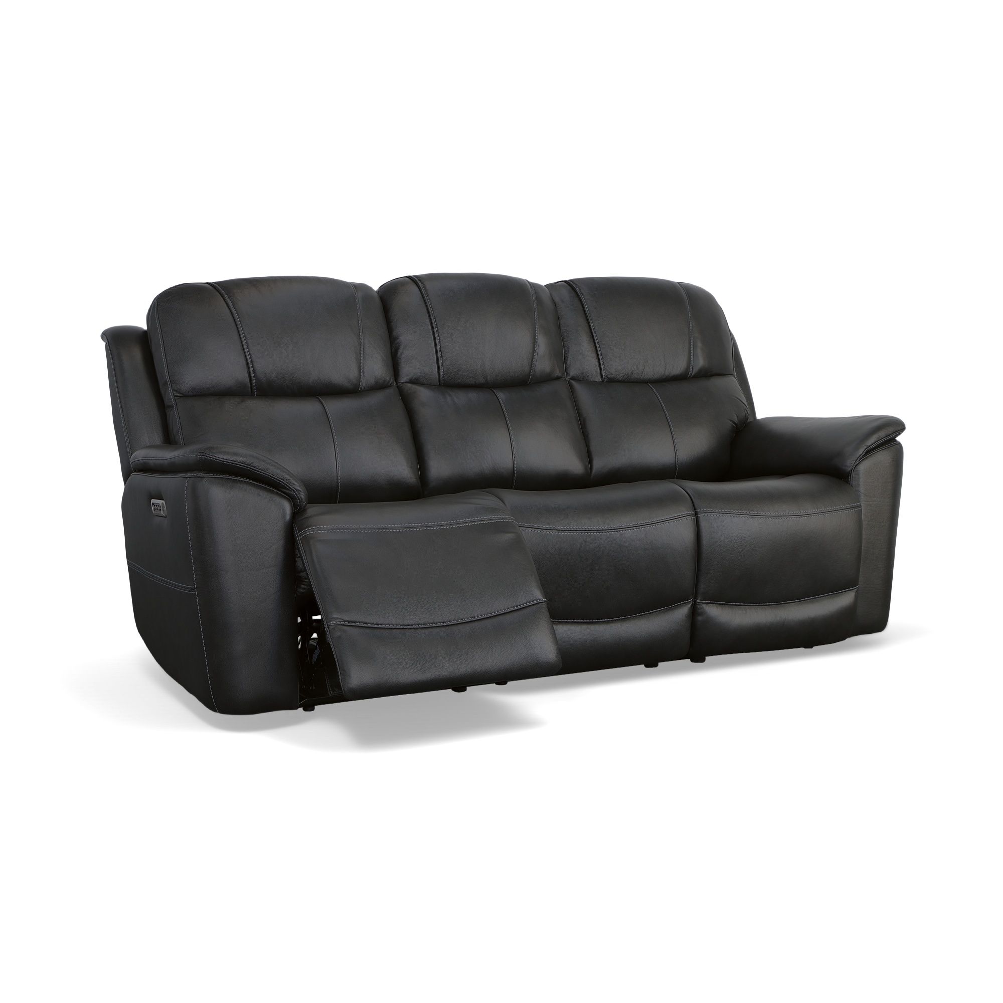 Crew - Power Reclining Sofa With Power Headrests & Lumbar - Raven, black, view 3