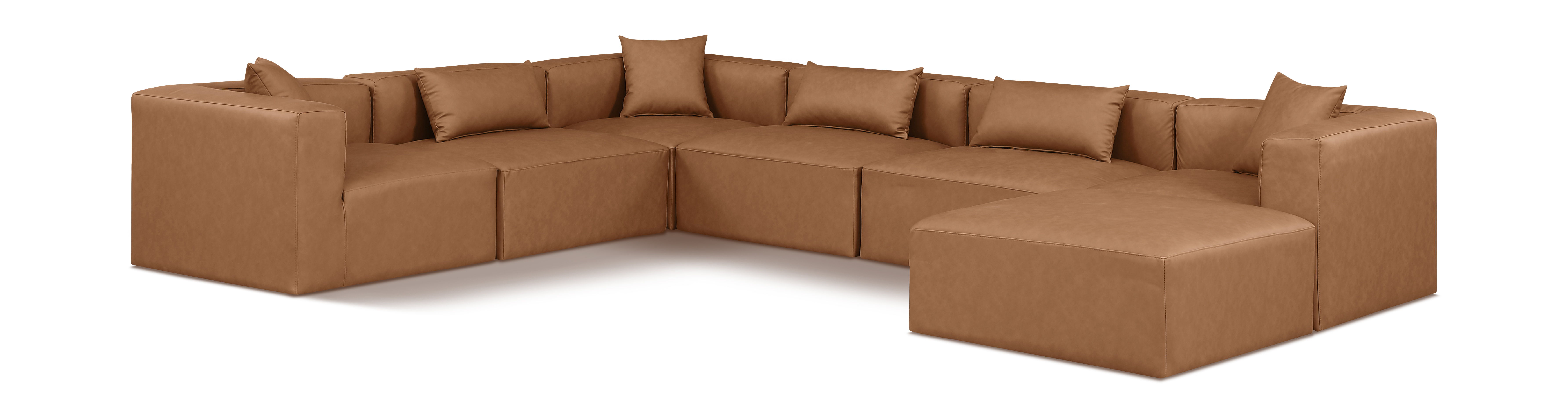 Cube - 7 Piece Modular Sectional - Brown