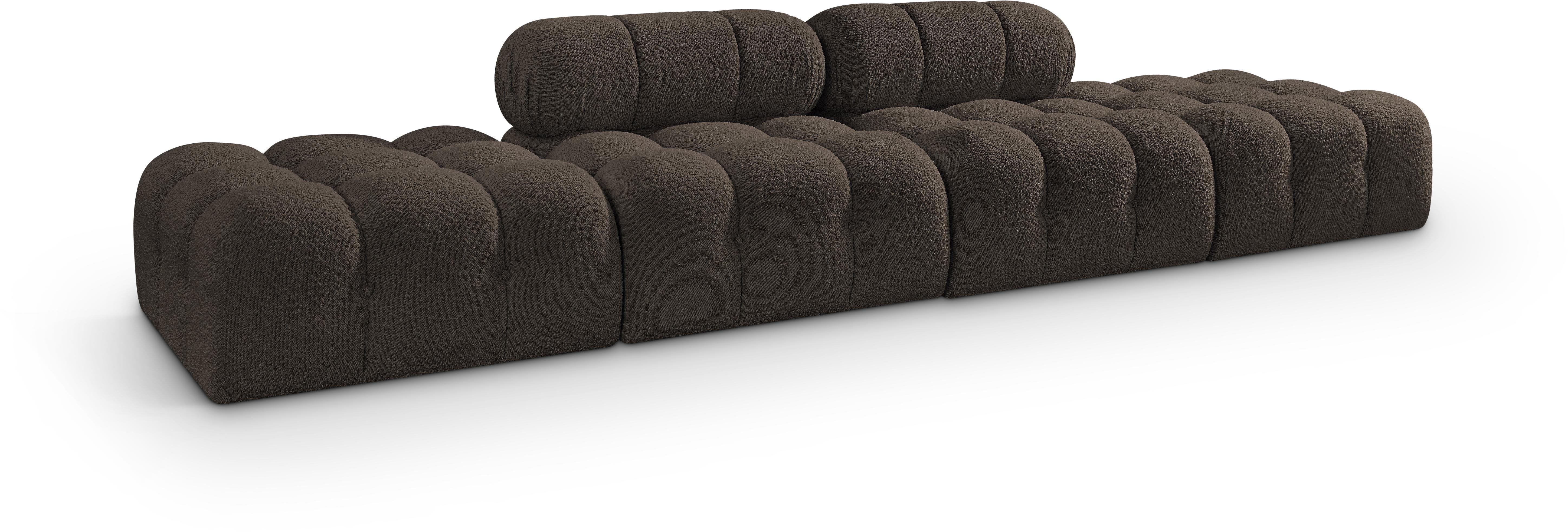 4 Pc · Boucle Fabric 136" Upholstered Modular Sofa
