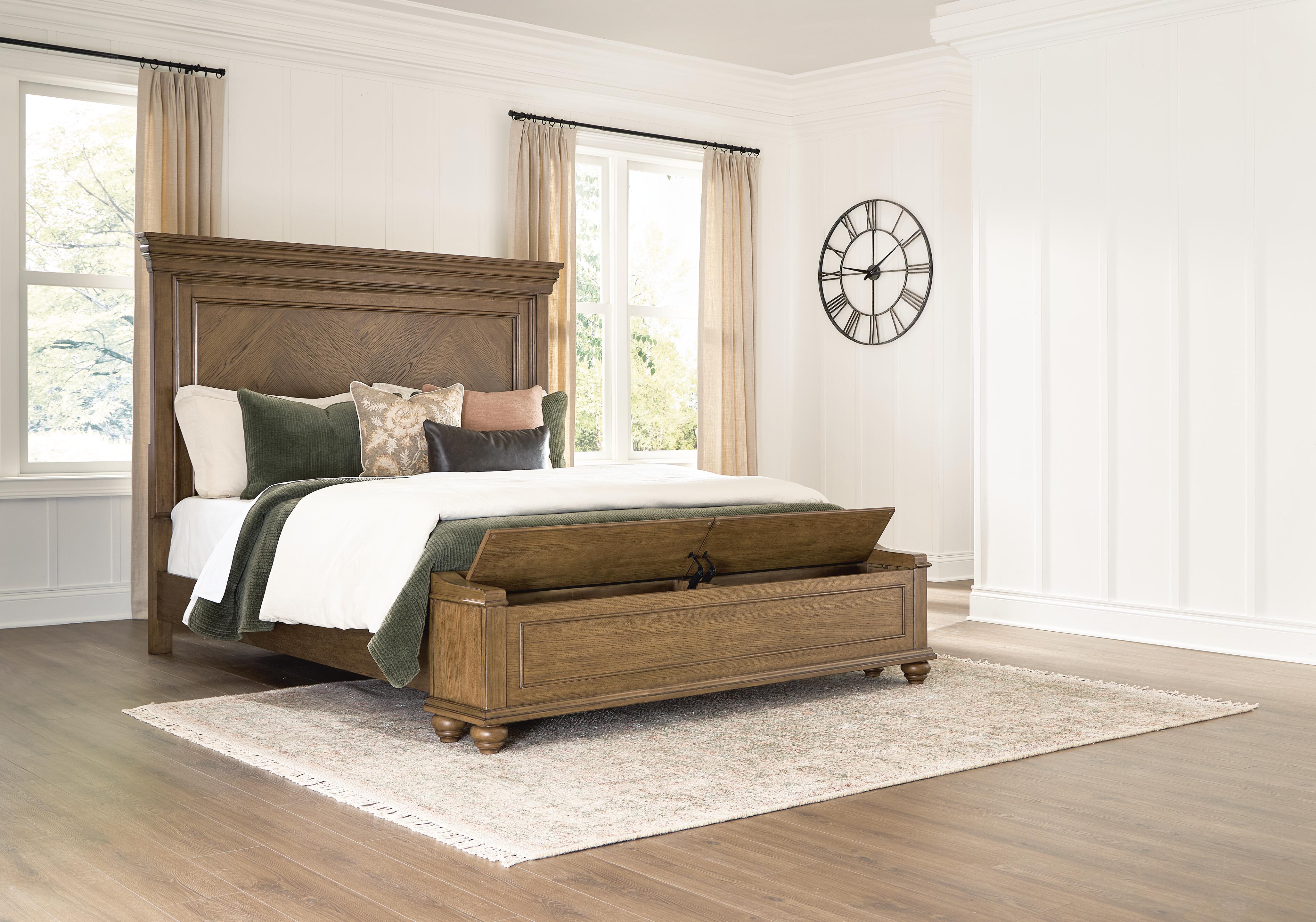Ashley Furniture Karallin - California King Panel Storage Bed - Medium Brown - Image 7