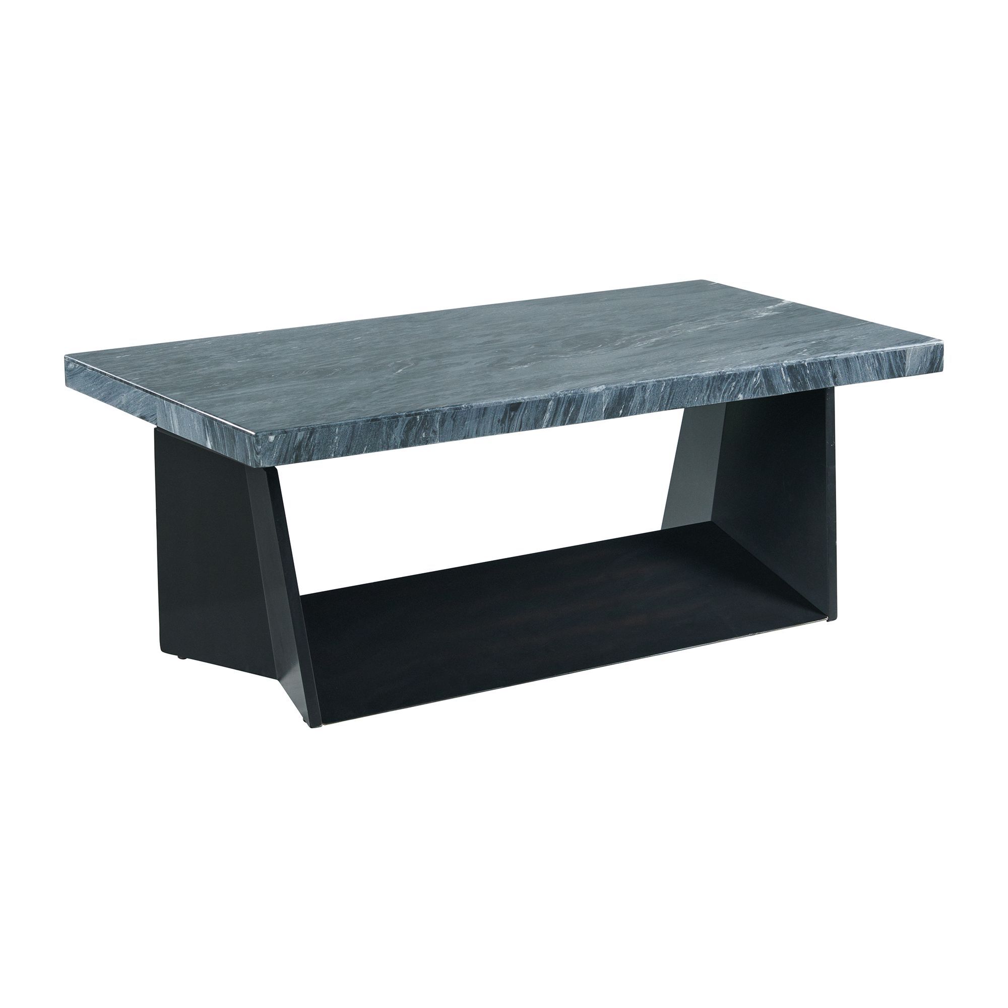 Beckley Coffee Table With Dark Marble Top, Marble, Marble, Contemporary
