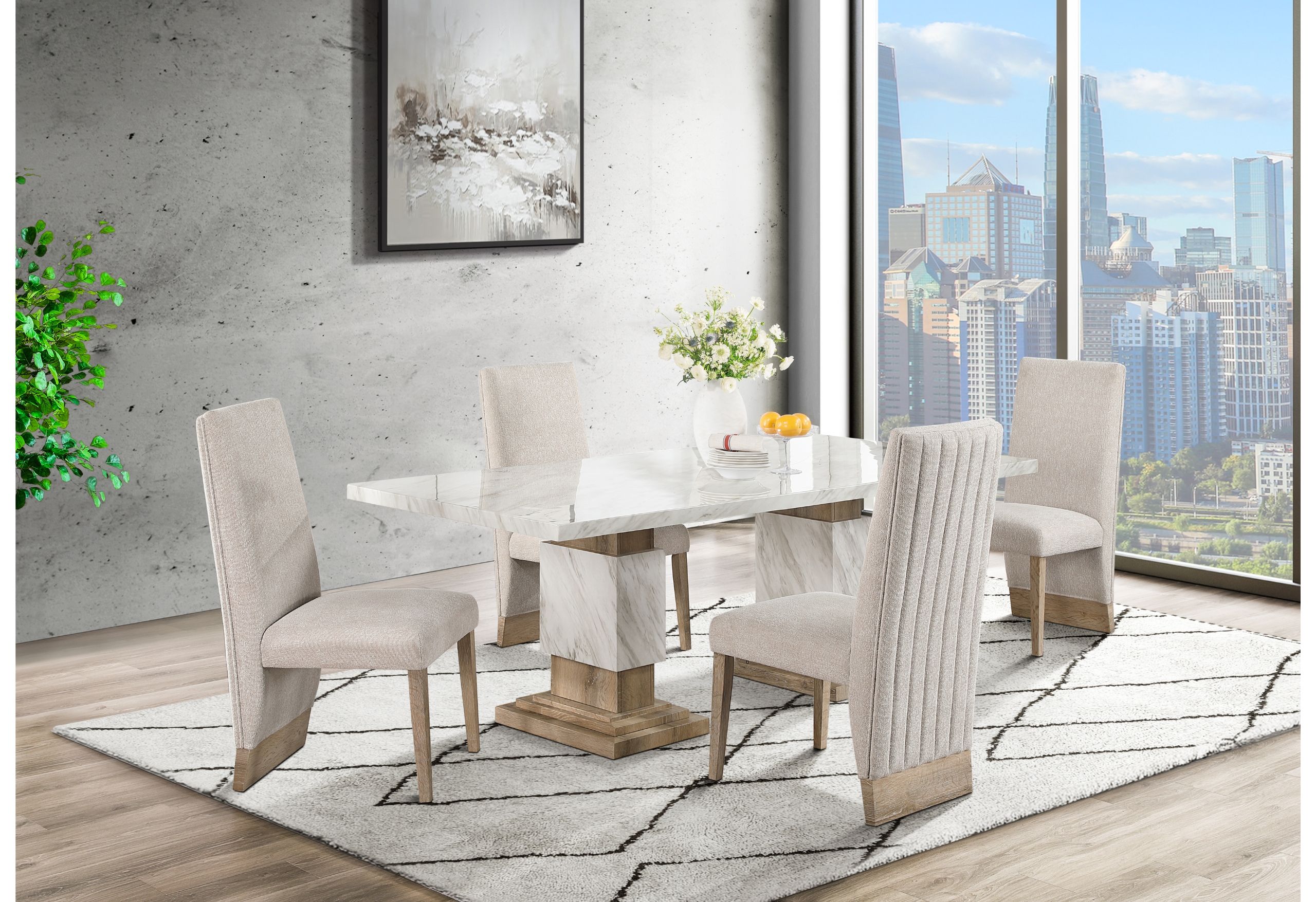 7 Pc · Dining Table And 6 Dining Chairs