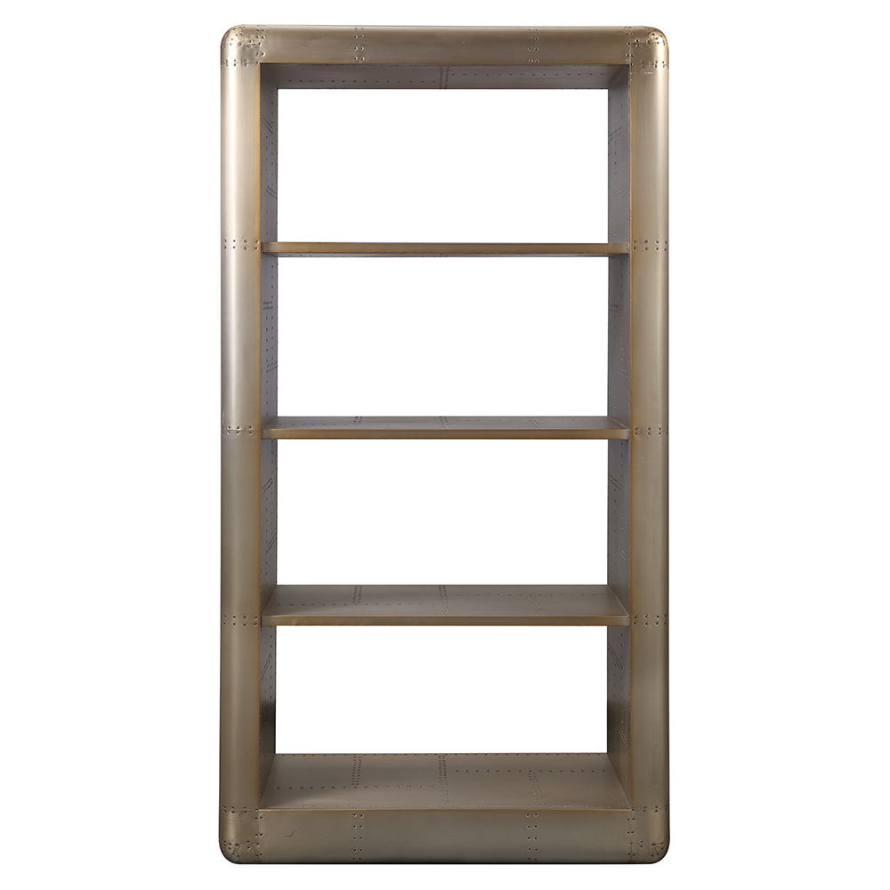 Jennavieve - Bookcase - Gold Aluminum, beige, view 5