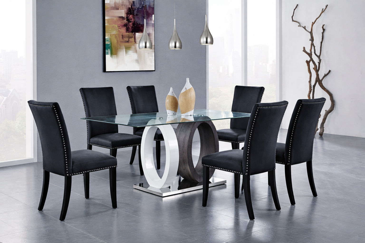 7 Pc · Dining Table And 6 D03 Dining Chairs