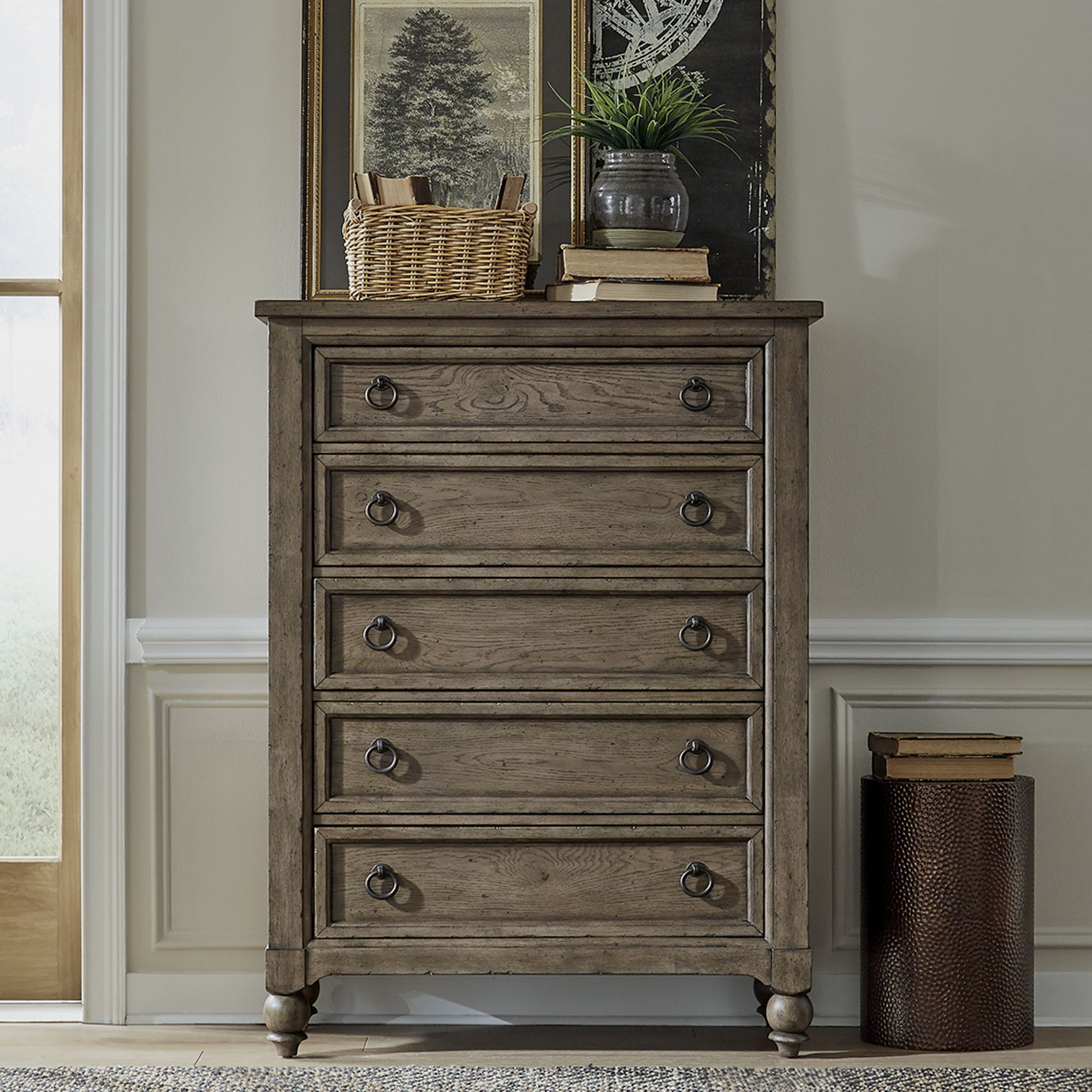 Liberty Furniture Americana Farmhouse - 5 Drawer Chest - Light Brown