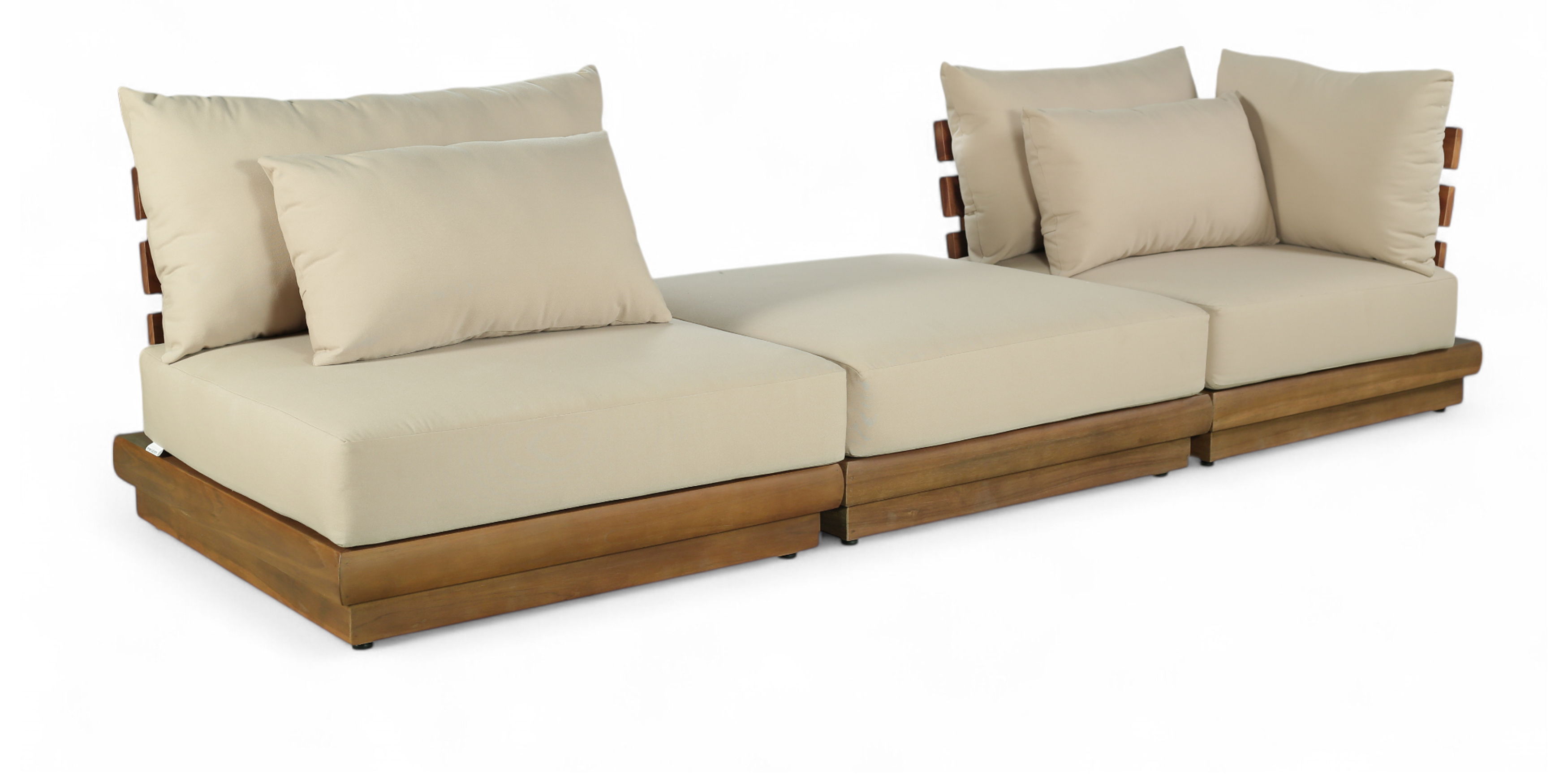 3 Pc · Water Resistant Fabric 112" Upholstered Outdoor Patio Modular Sofa