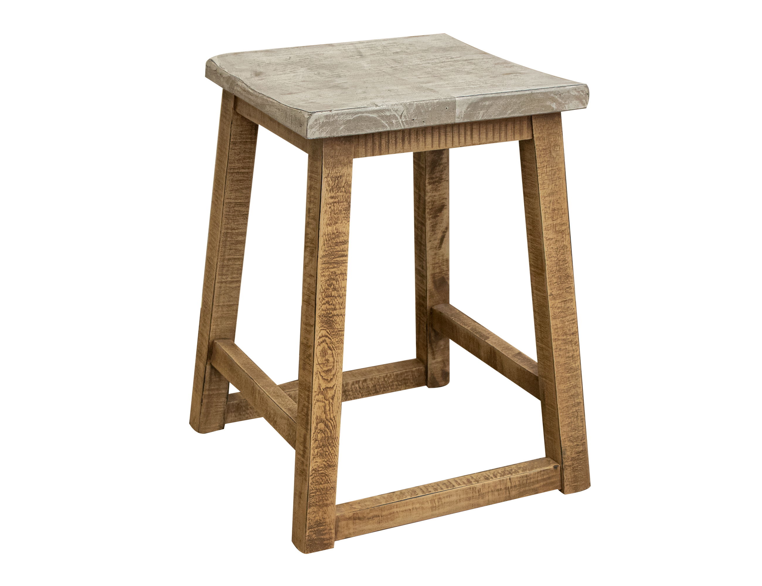 International Furniture Direct Mita - Stool With White Finish On Seat