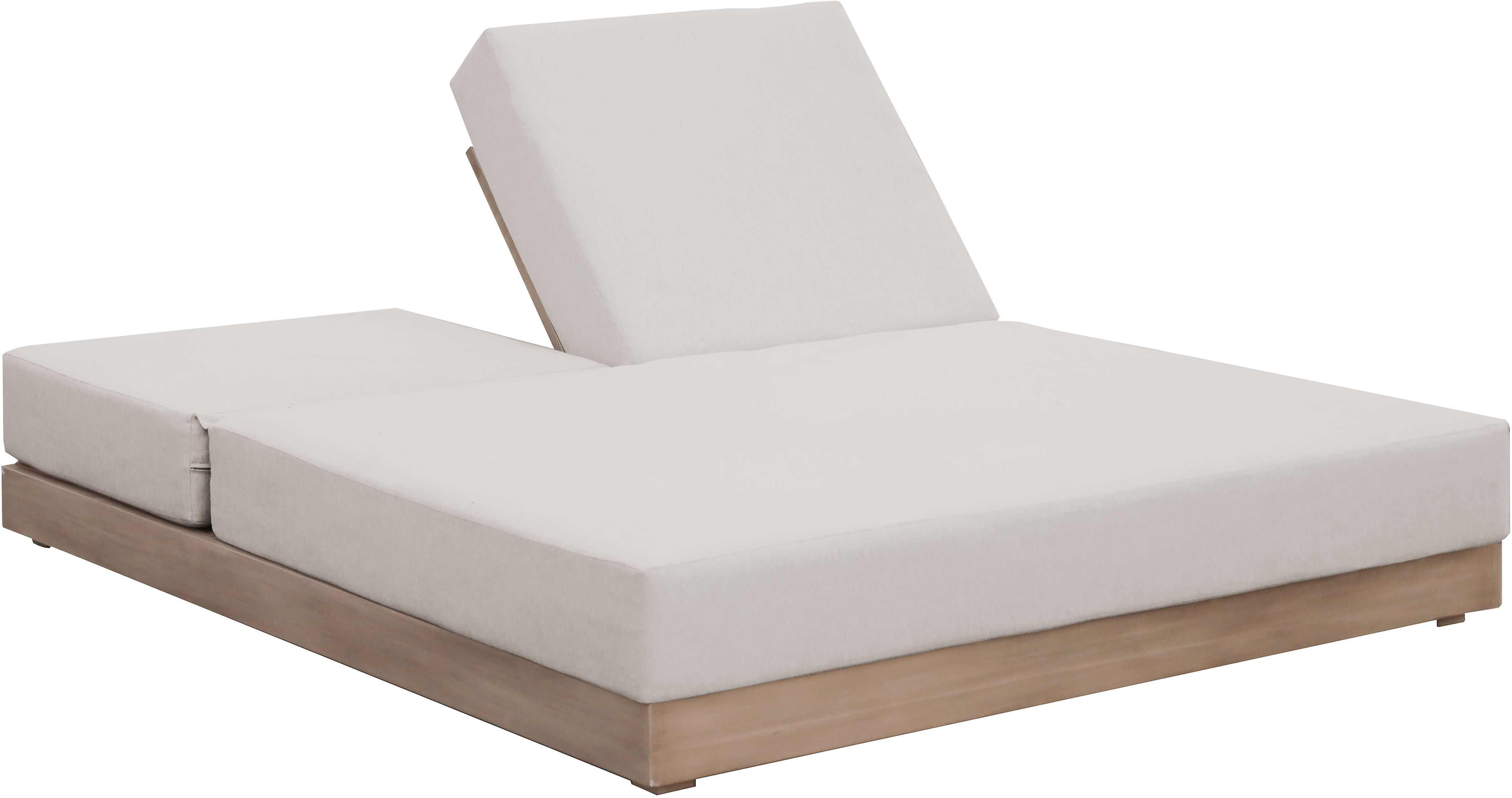 Solace - Olefin Performance Fabric Outdoor Patio Double Lounge Chair - Cream