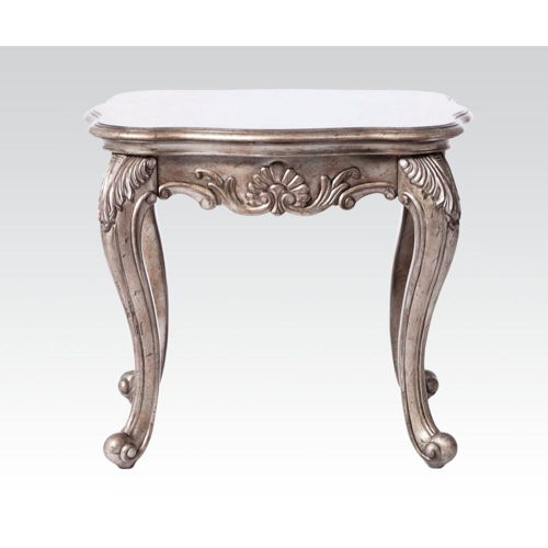 Chantelle - End Table - Antique Platinum, silver