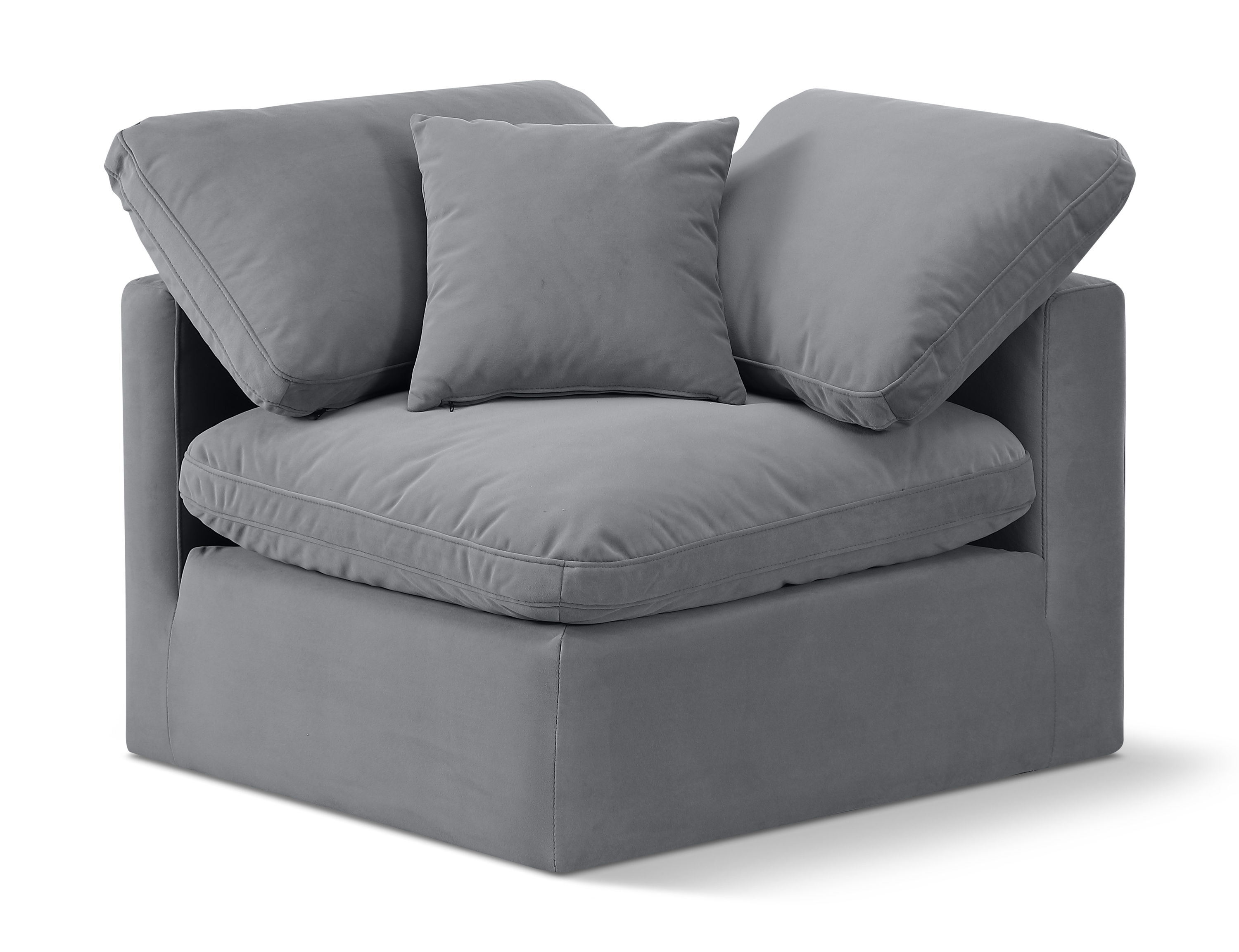 Indulge - Velvet Corner Chair - Gray