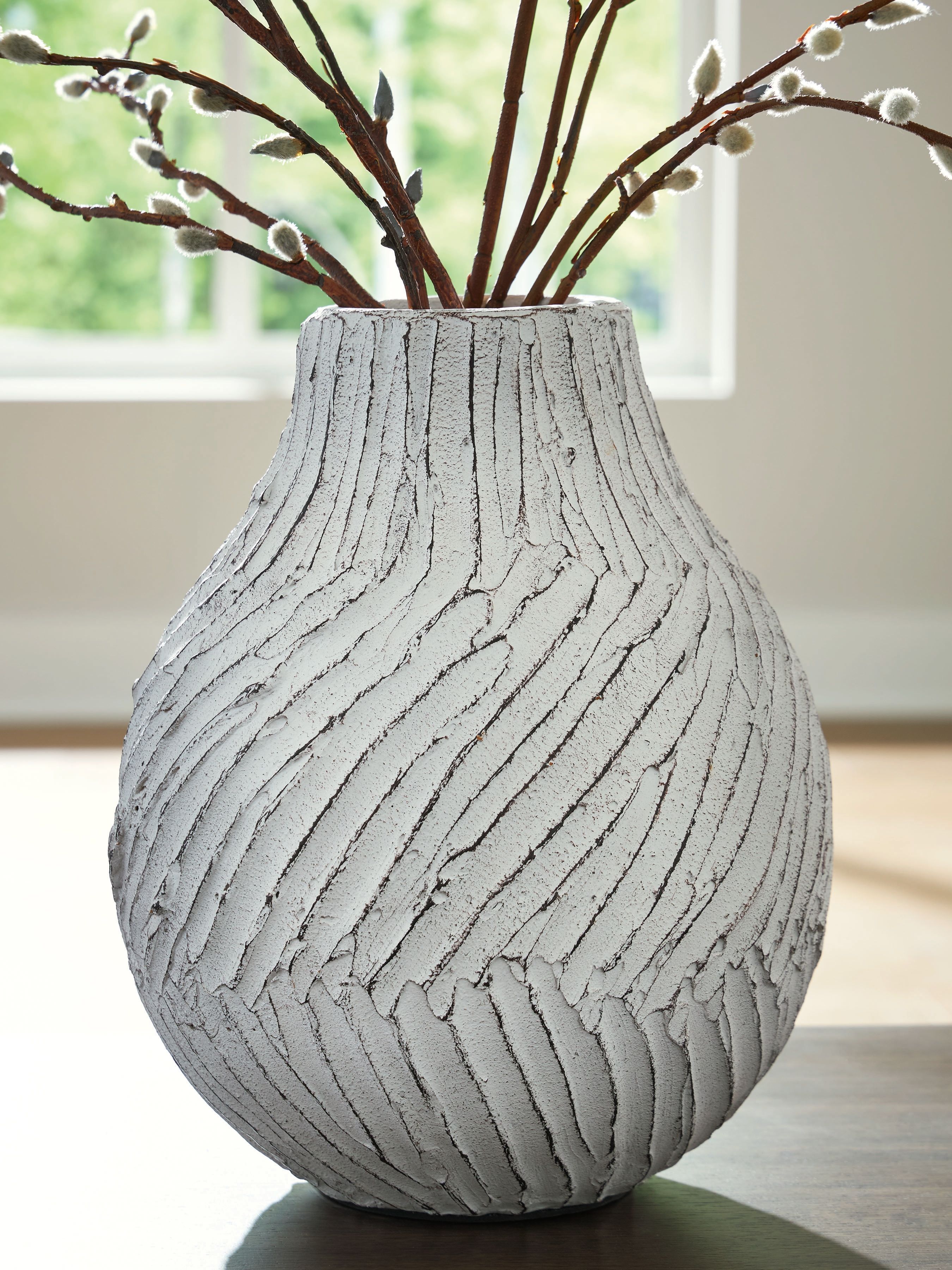 Shelvie - Vase - 12" - Distressed White