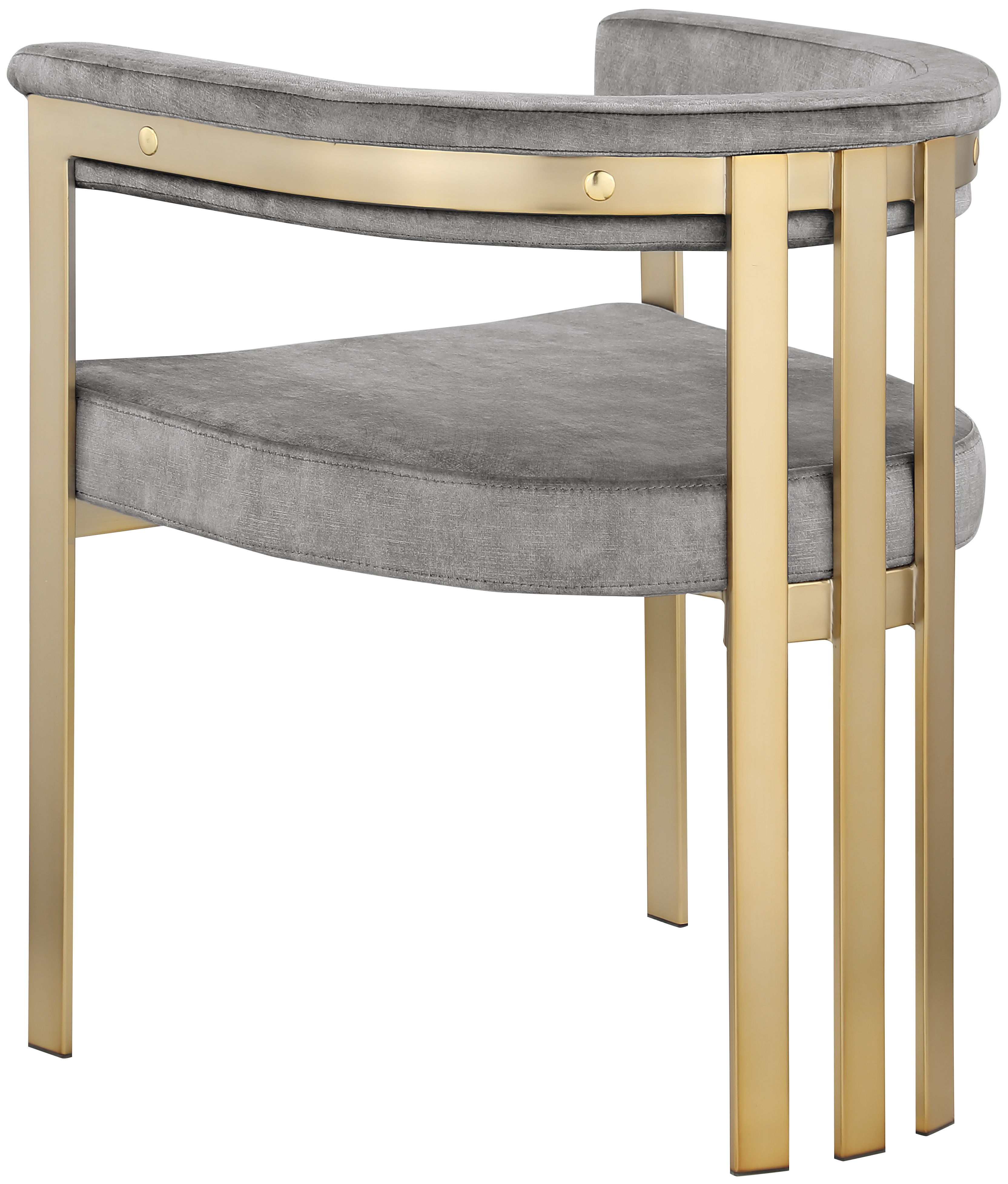 Marcello - Dining Chair With Brushed Gold Iron Frame (Set of 2) - Gray