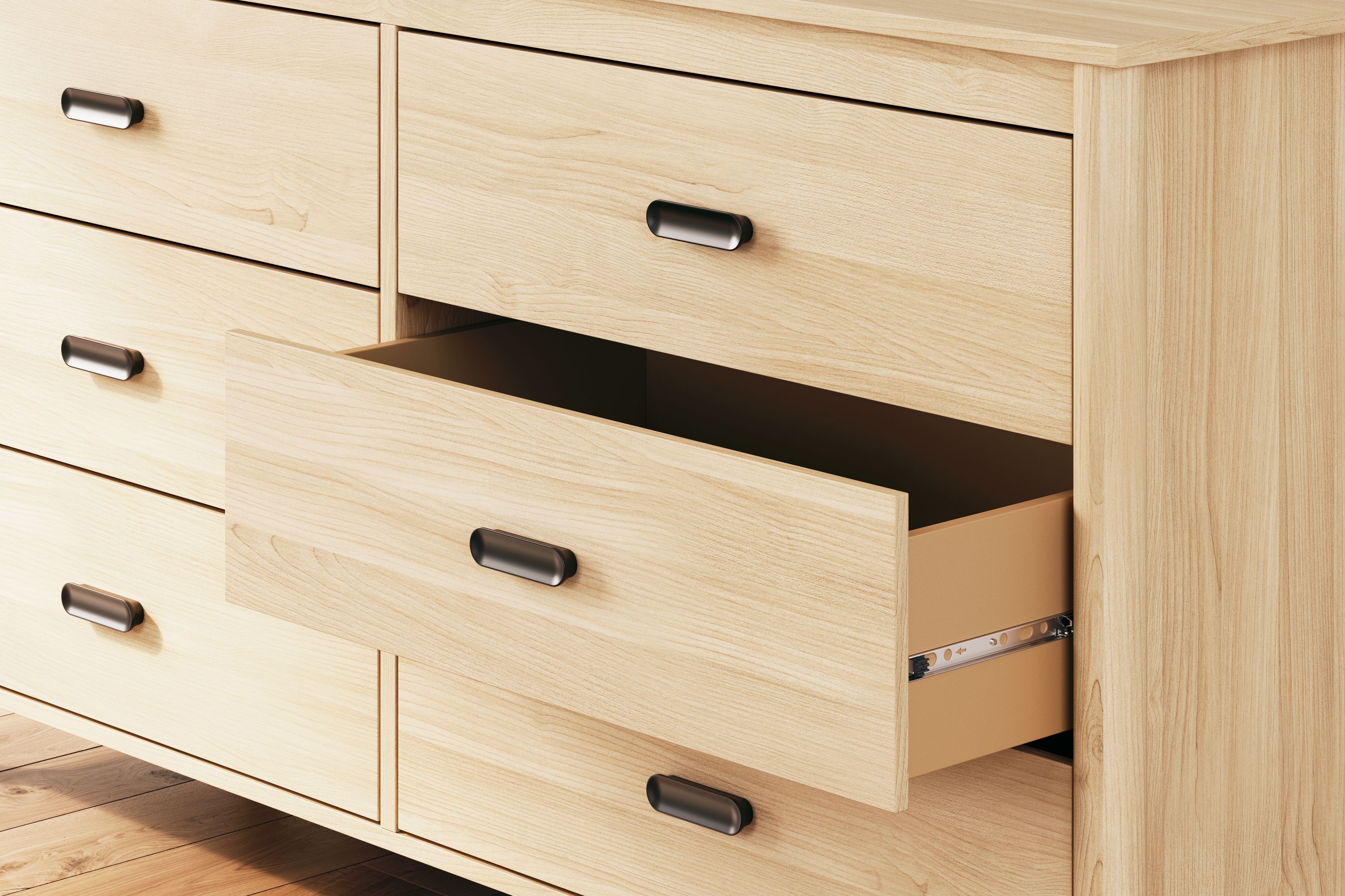 Cabinella - Six Drawer Dresser - Tan, beige