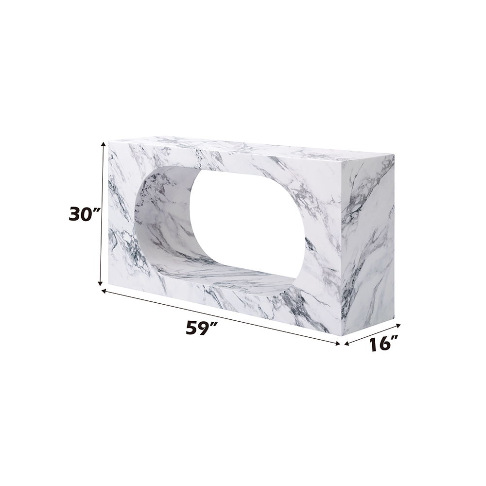 Fritzy - 59" Console Table - Engineered Stone, white, view 5