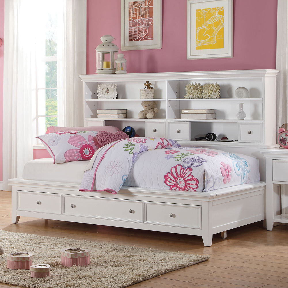 Lacey - Twin Daybed With Storage - White, white