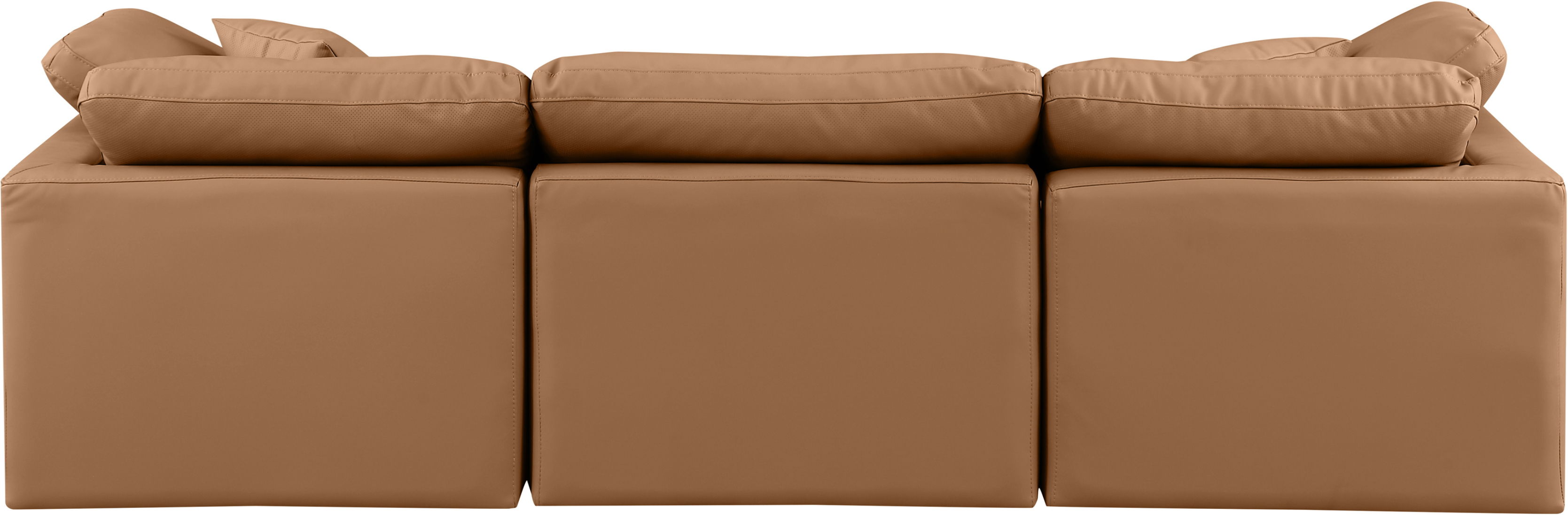 Indulge - Faux Leather 3 Piece Modular Sofa - Cognac