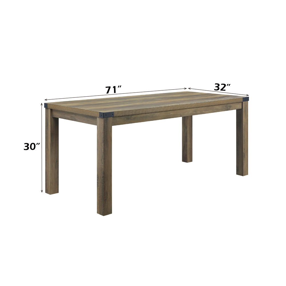 Abiram - Dining Table - Rustic Oak, light brown, view 4